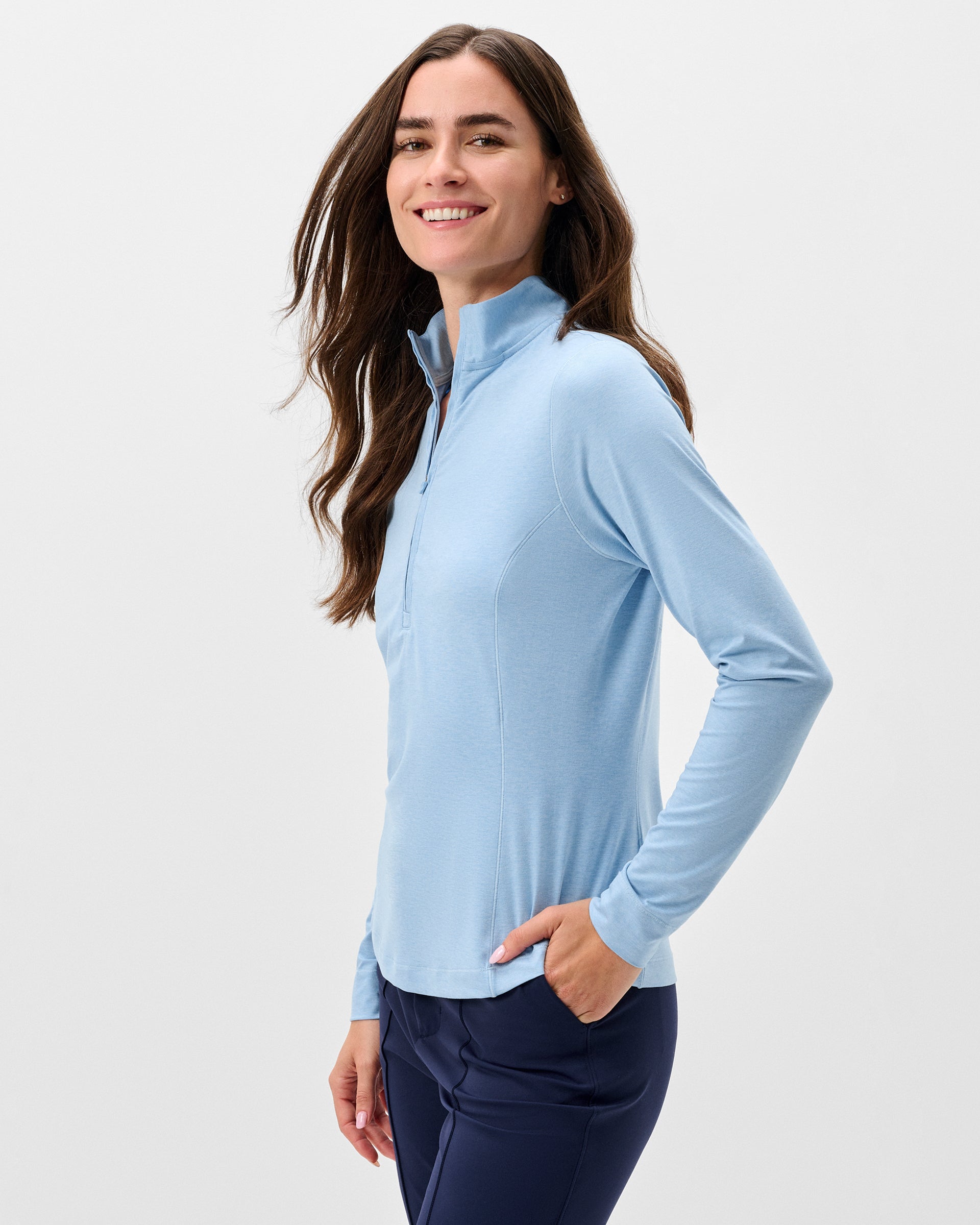 Johnnie-O Susie Performance 1/4 Zip Pullover, Gulf Blue