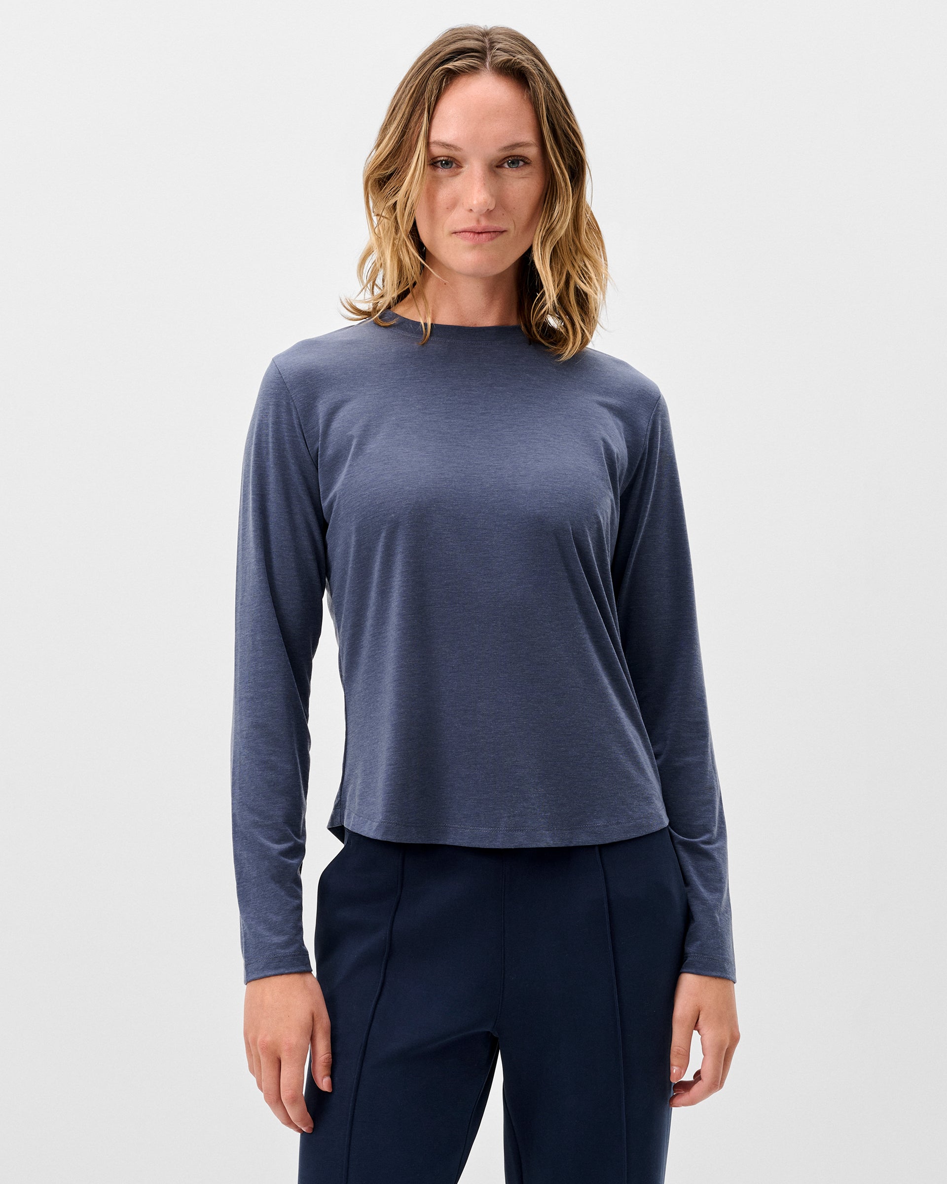 Johnnie-O Course Performance Long Sleeve T-Shirt, Navy
