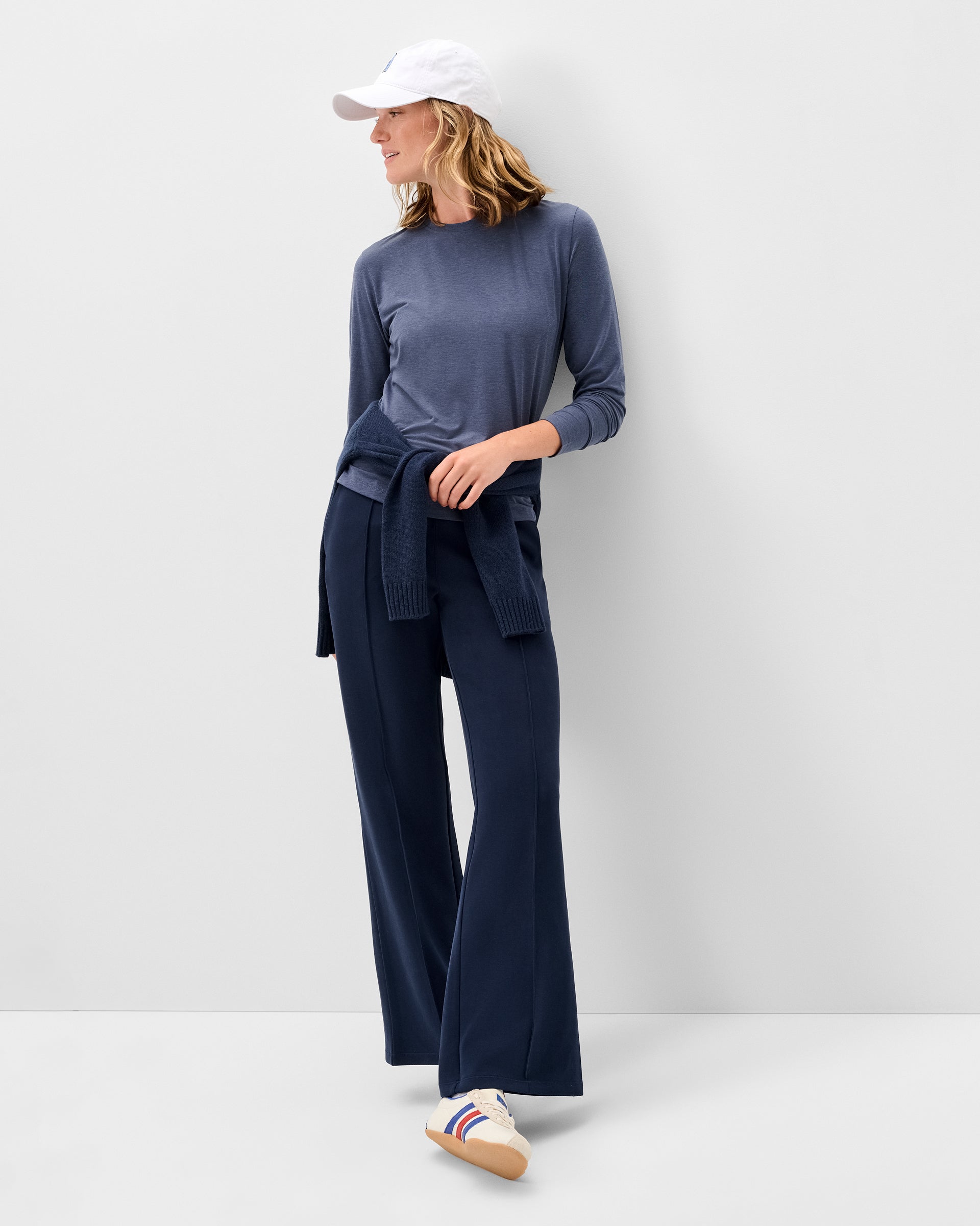 Johnnie-O Course Performance Long Sleeve T-Shirt, Navy
