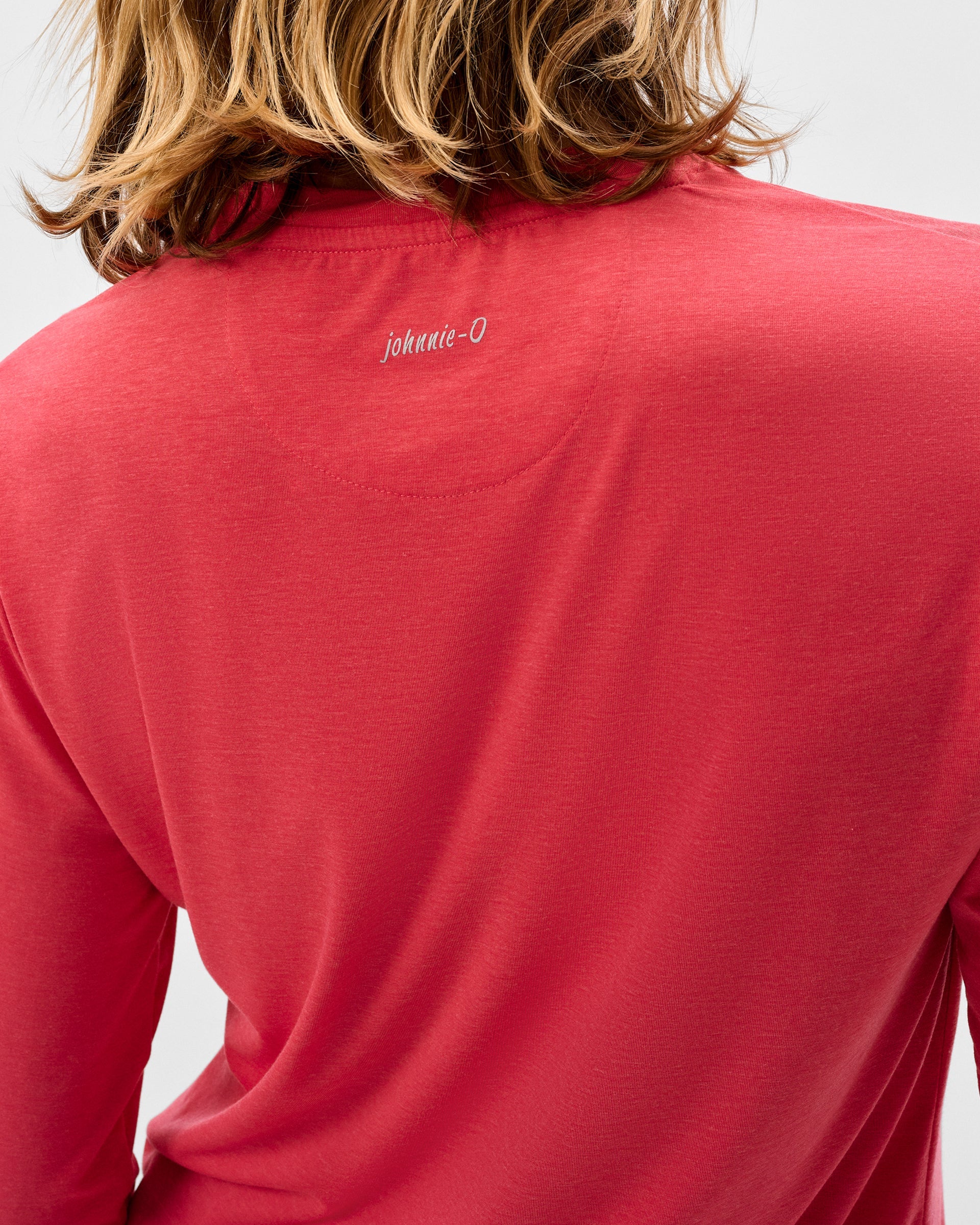 Johnnie-O Course Performance Long Sleeve T-Shirt, Raspberry Wine