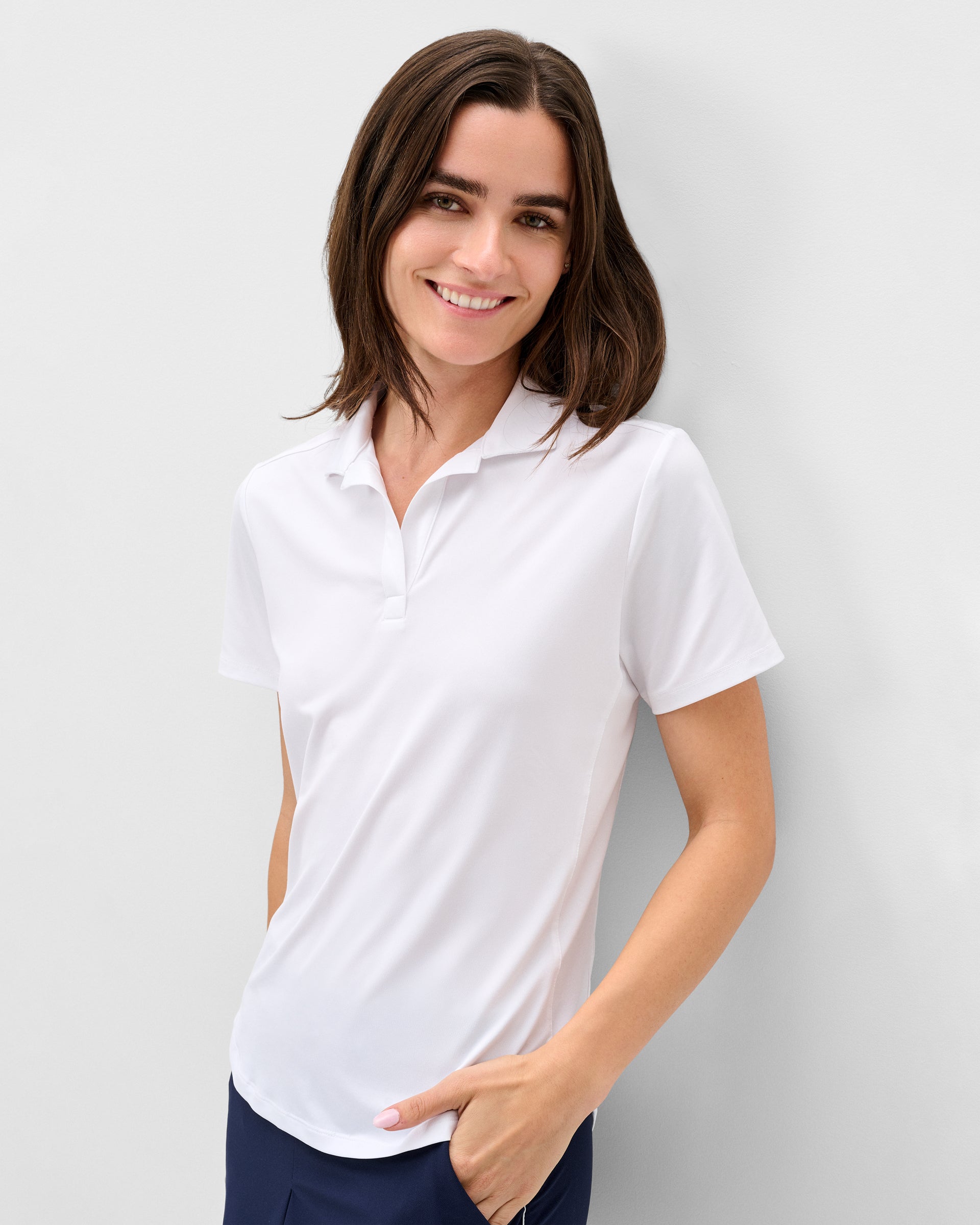 Johnnie-O Sadie Performance Jersey Polo, White