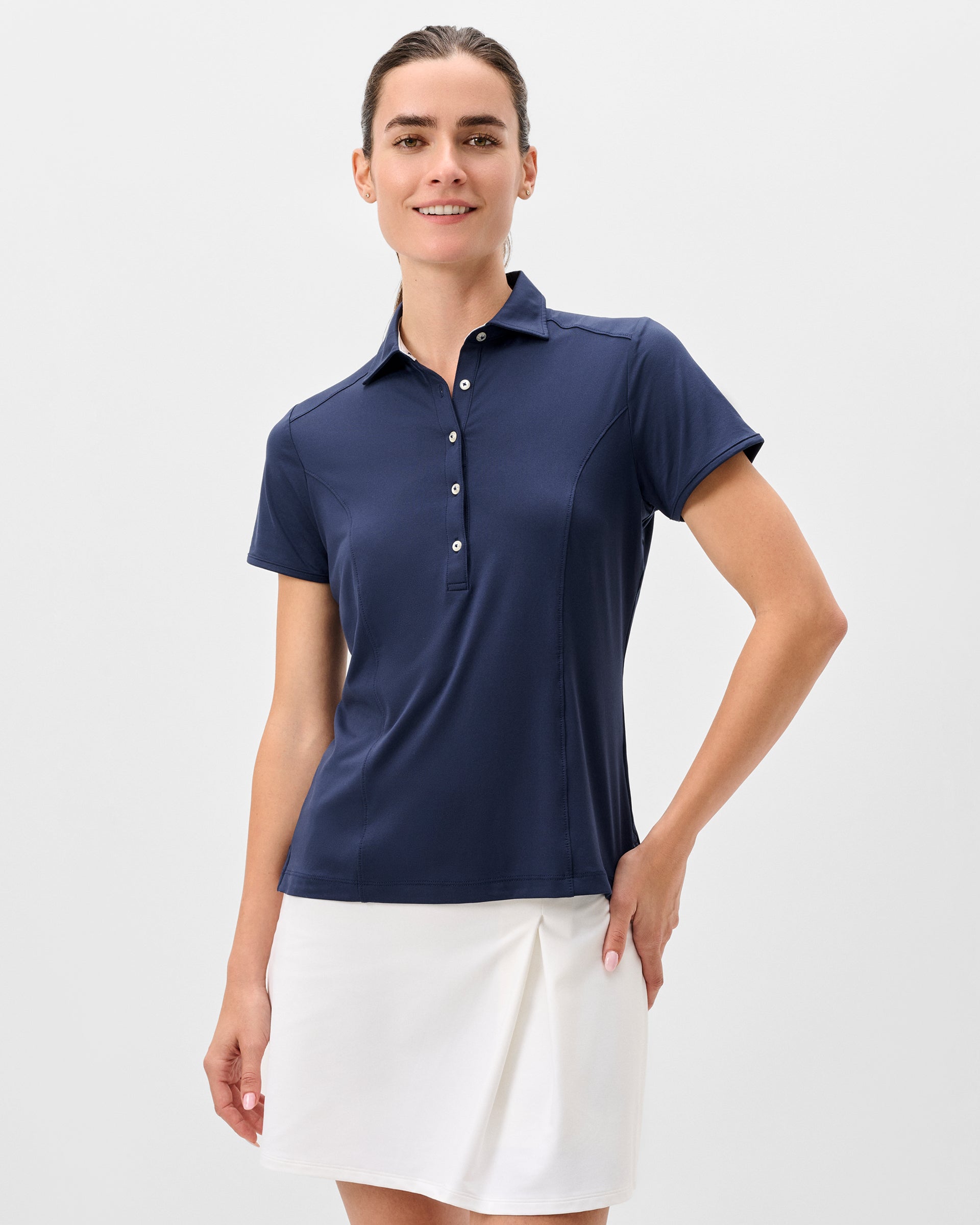 Johnnie-O Angela Performance Jersey Polo, Navy