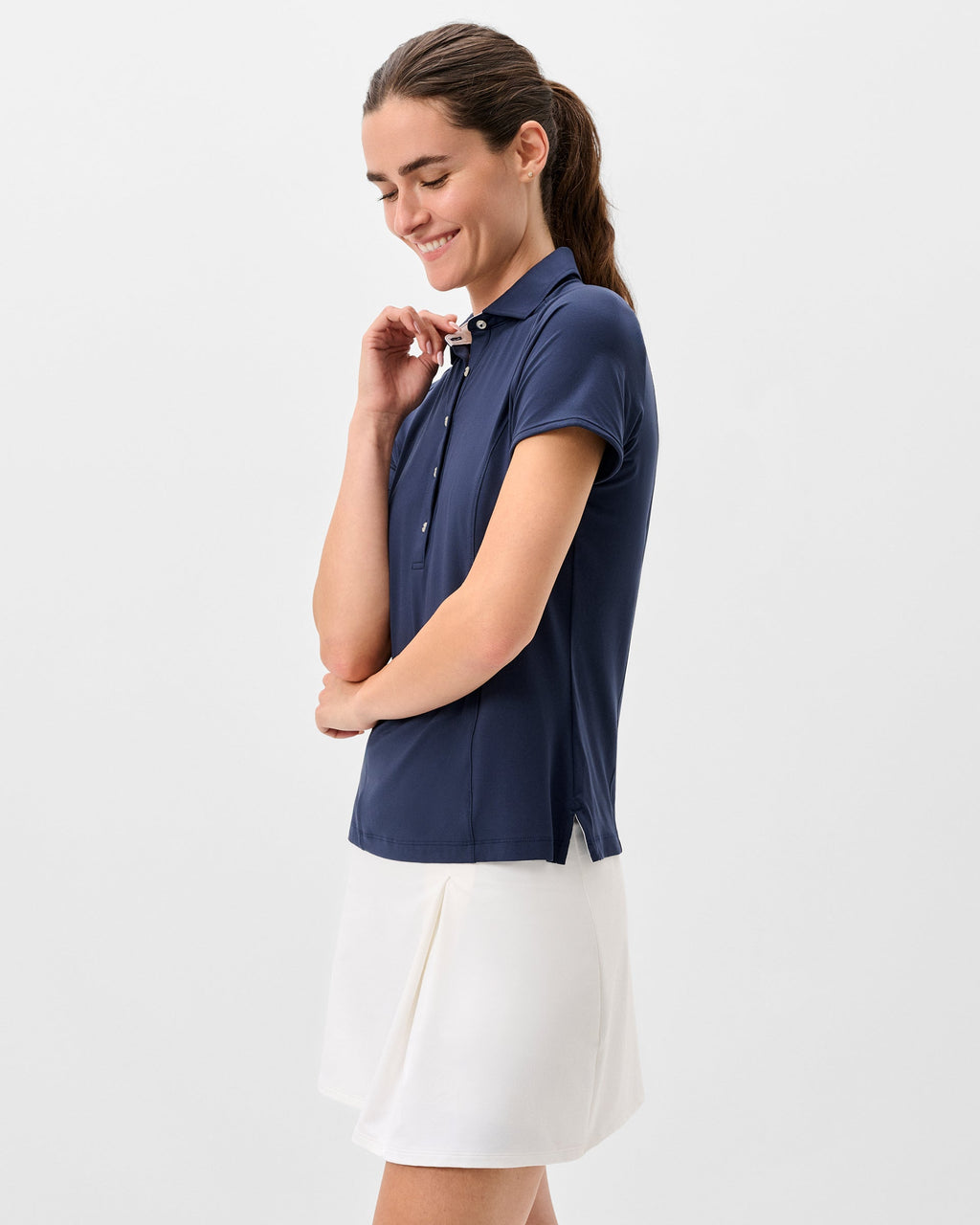 Johnnie-O Angela Performance Jersey Polo, Navy