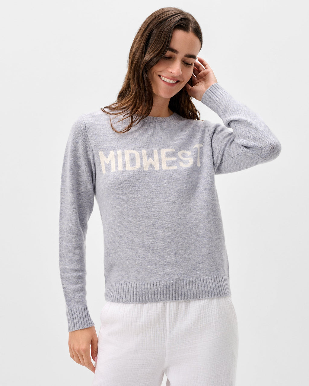 Johnnie-O Coastal Cashmere Blend Crewneck Sweater, Heather Gray