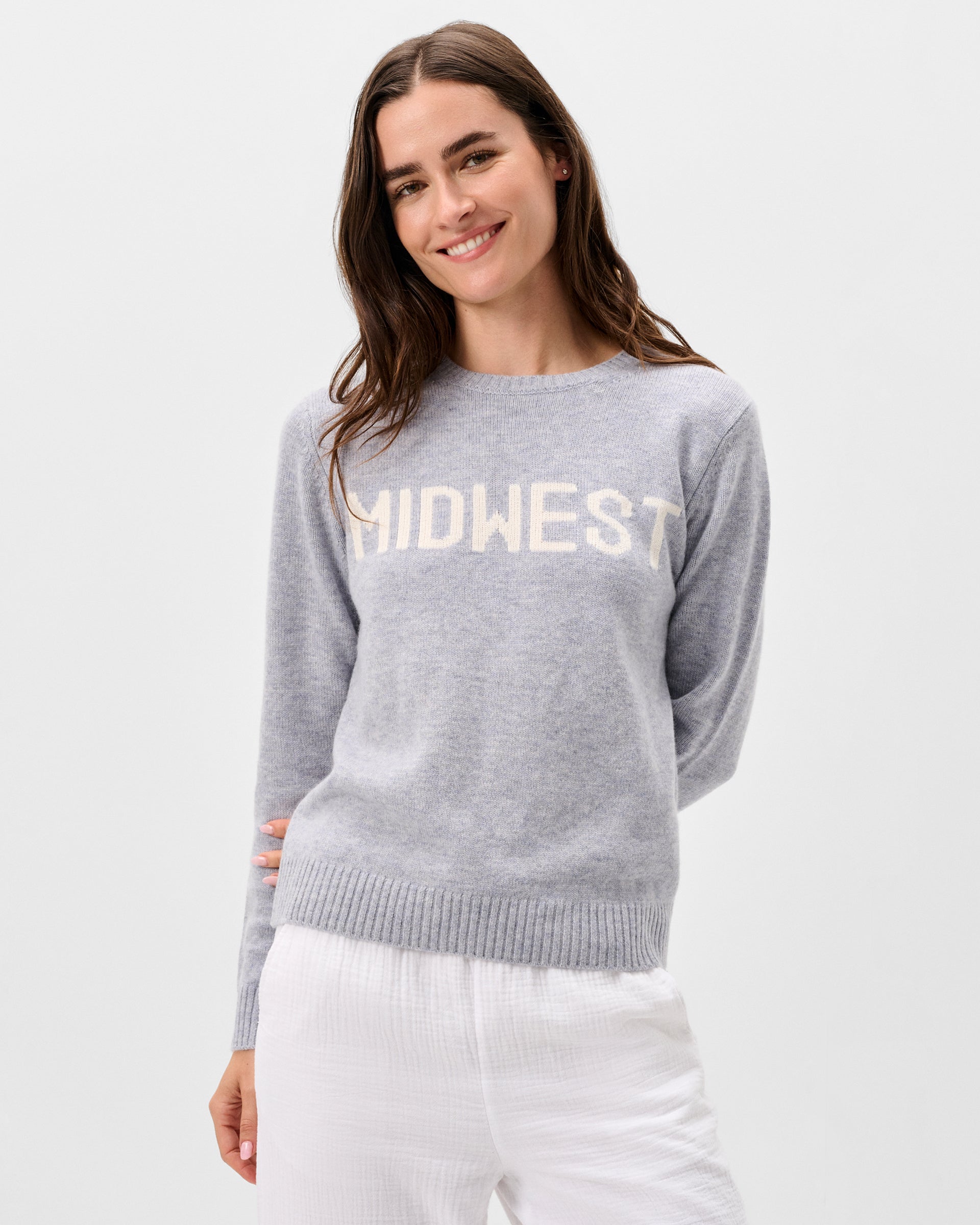 Johnnie-O Coastal Cashmere Blend Crewneck Sweater, Heather Gray