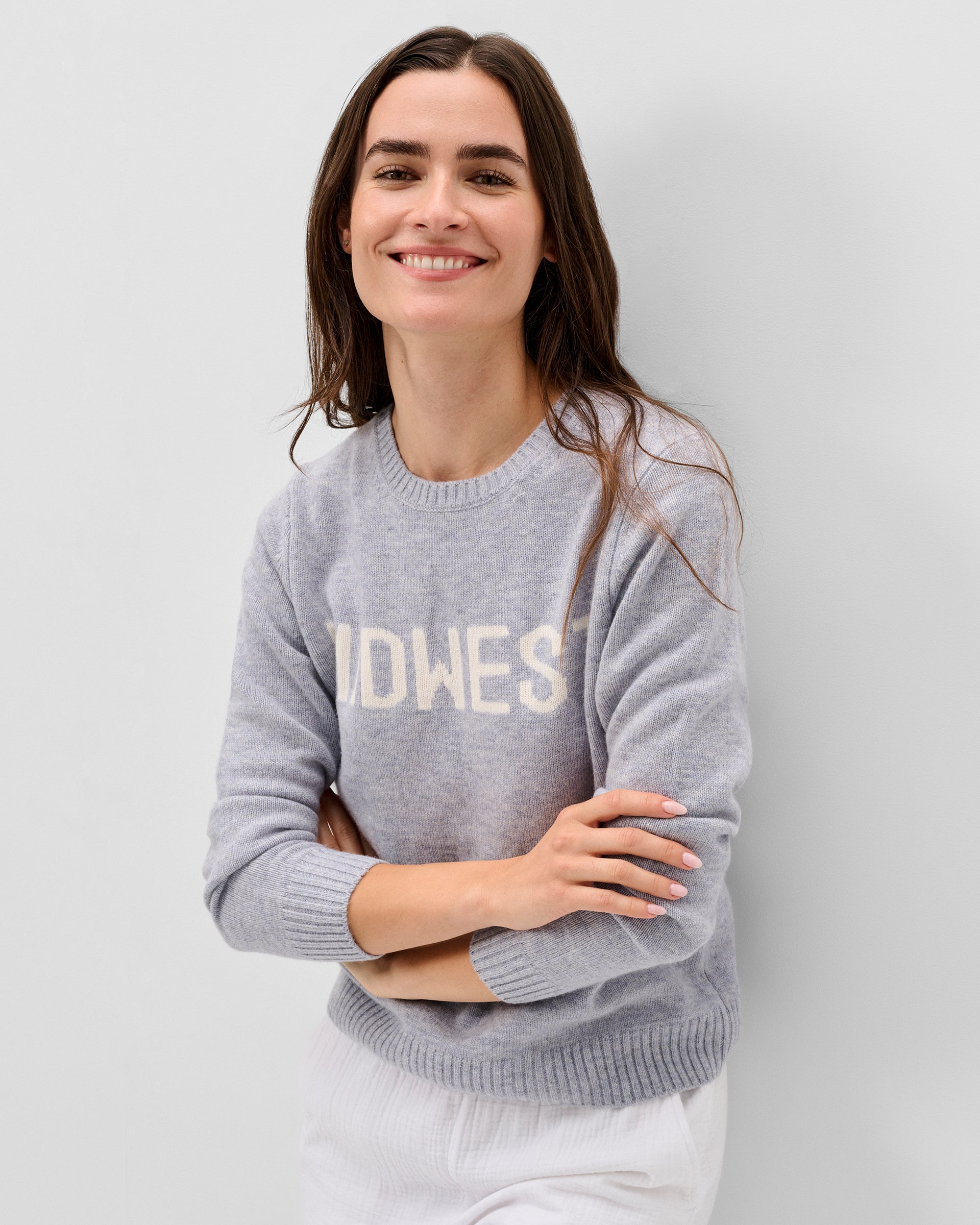 Johnnie-O Coastal Cashmere Blend Crewneck Sweater, Heather Gray