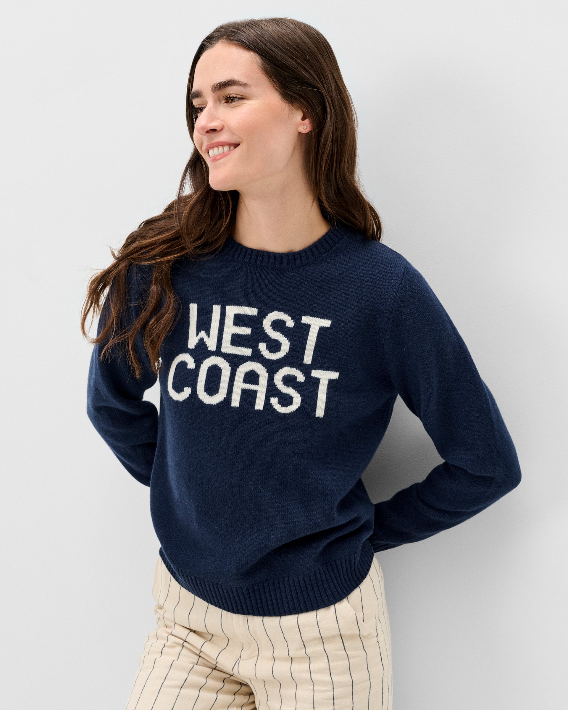 Johnnie-O Coastal Cashmere Blend Crewneck Sweater, Navy