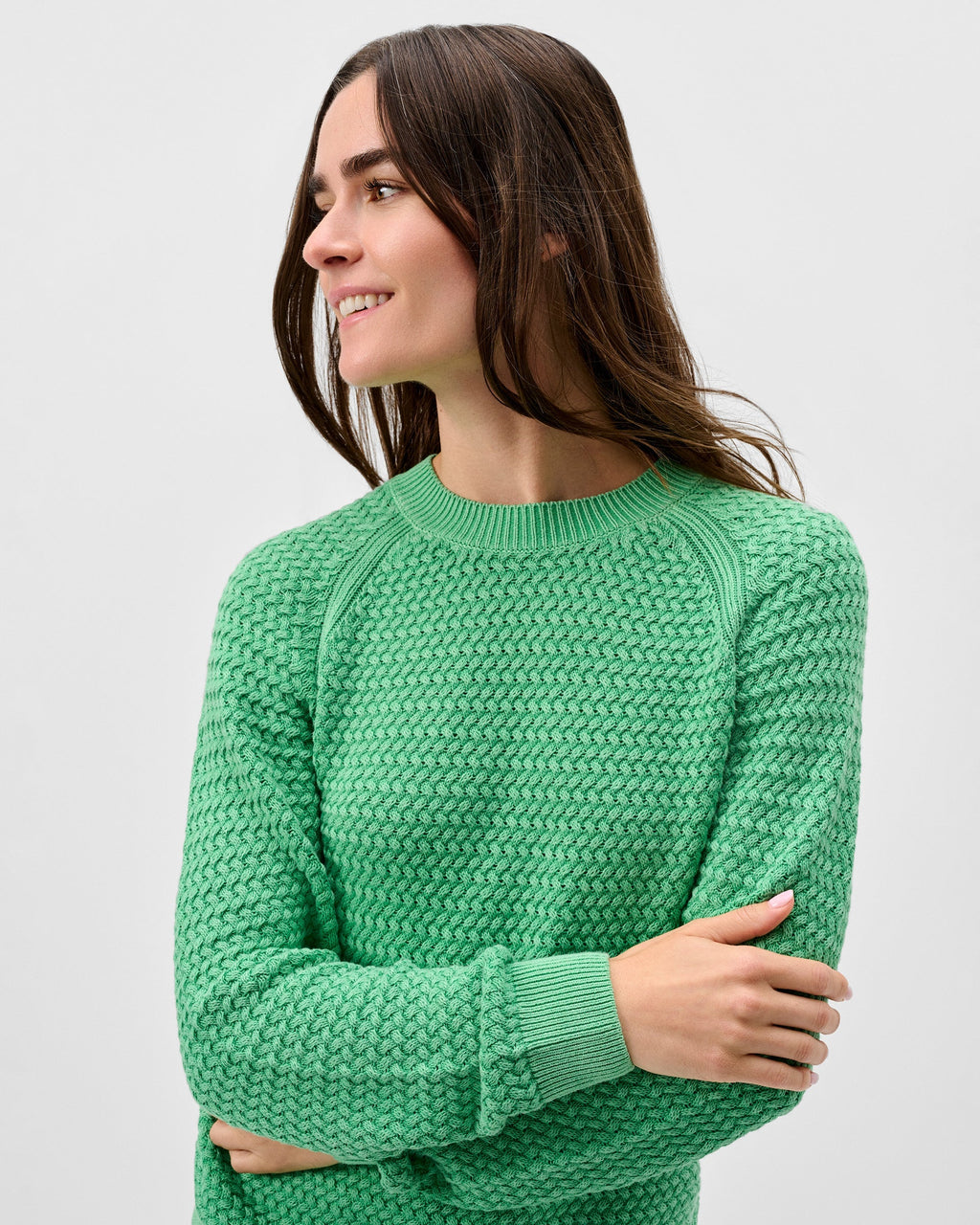 Johnnie-O Bridget Garment Dyed Crewneck Sweater, Ming Green