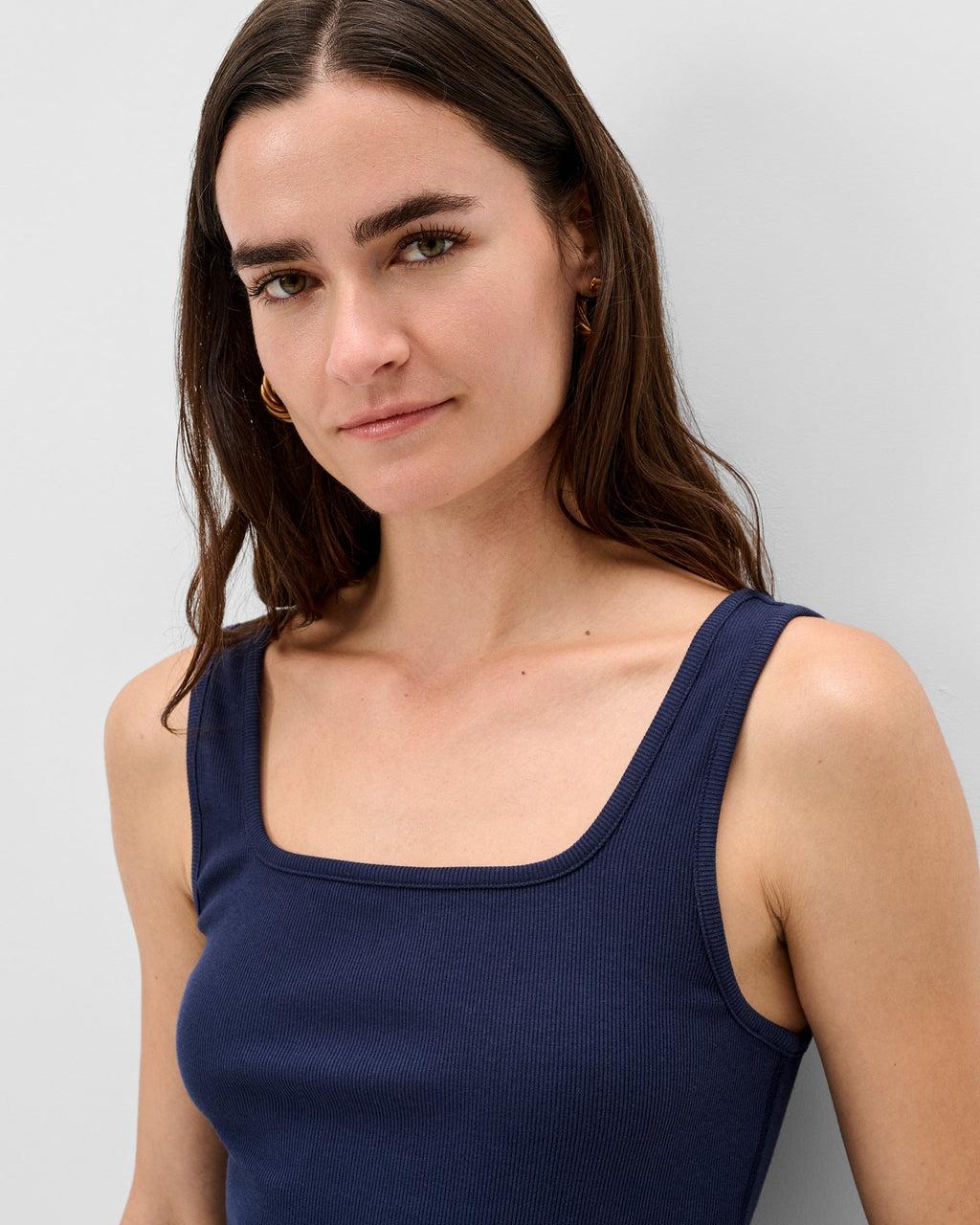 Johnnie-O Monica Cotton Blend Tank Top, Navy