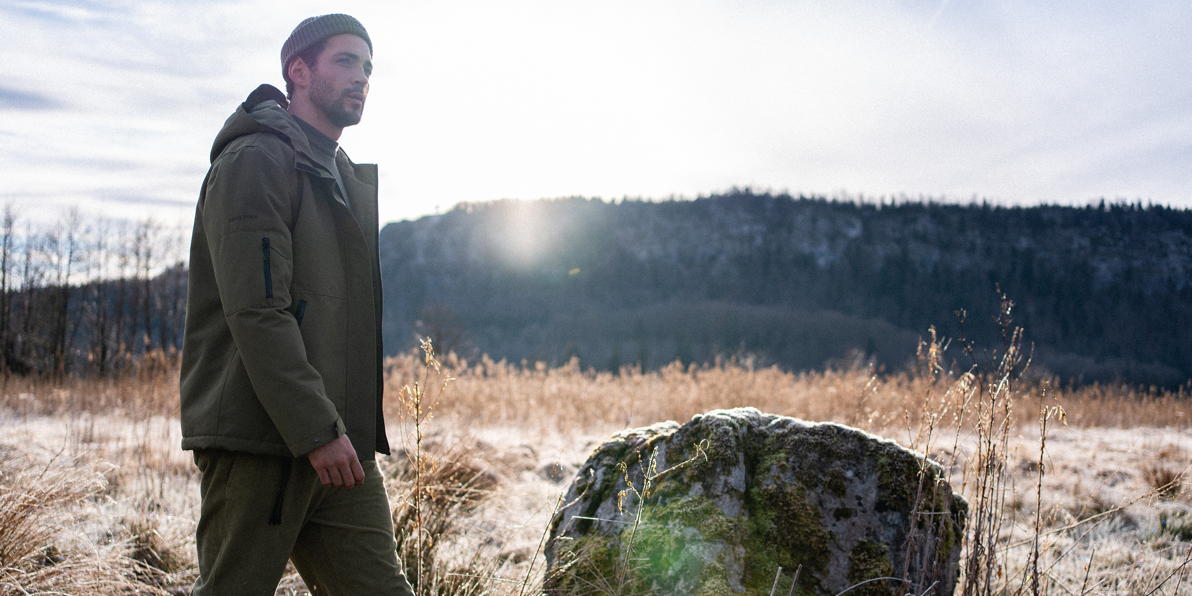 Saint James ST DENIS - Technical Hooded Zip Jacket (OLIVE GREEN)