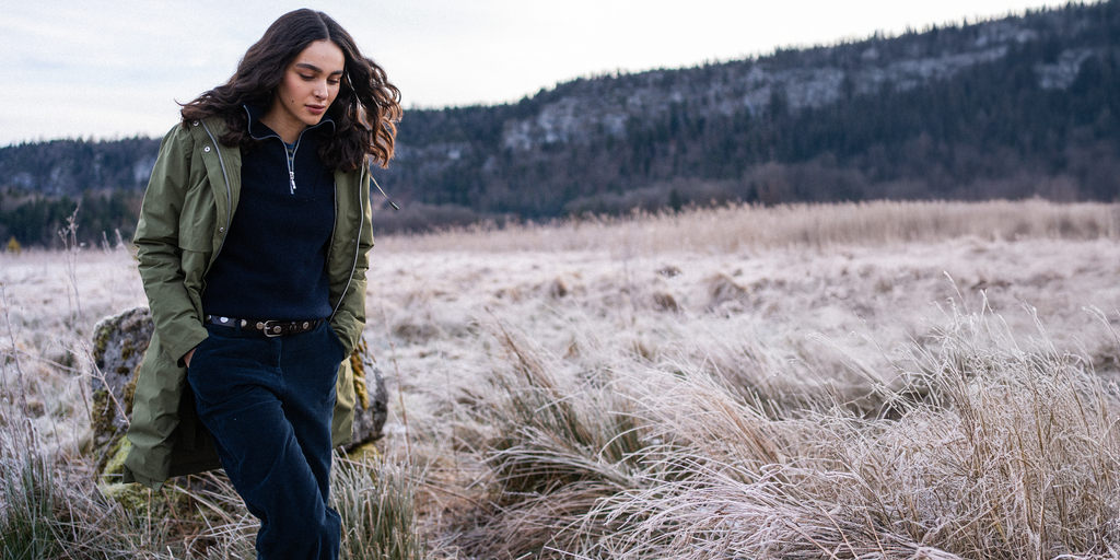 Saint James ST JULIE - Long Waterproof Hooded Parka with Removable Hood (OLIVE GREEN)