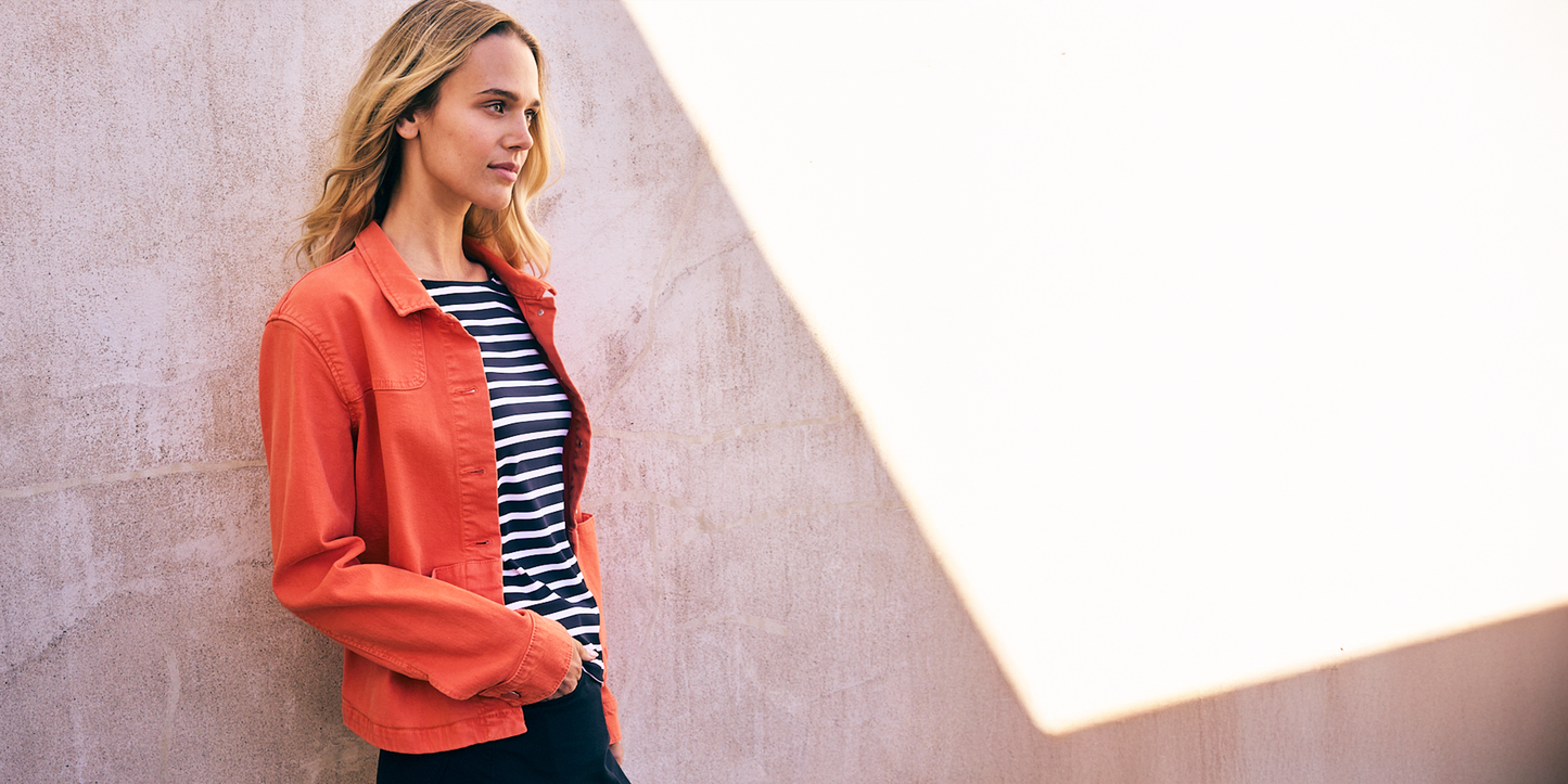 Saint James St Tea Jacket In Lightweigth Cotton Canvas For Women Orange