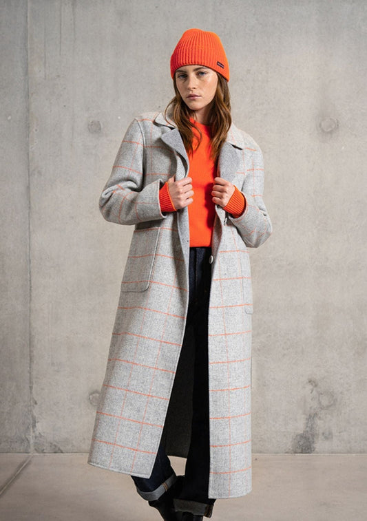 Saint James St Louisa Reversible Dress Coat For Women Grey Orange