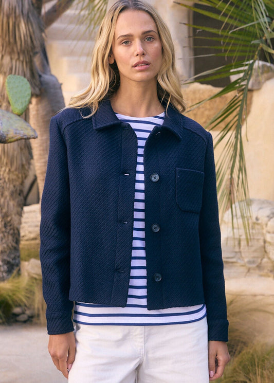 Saint James St Enola Tweed Jacket Navy