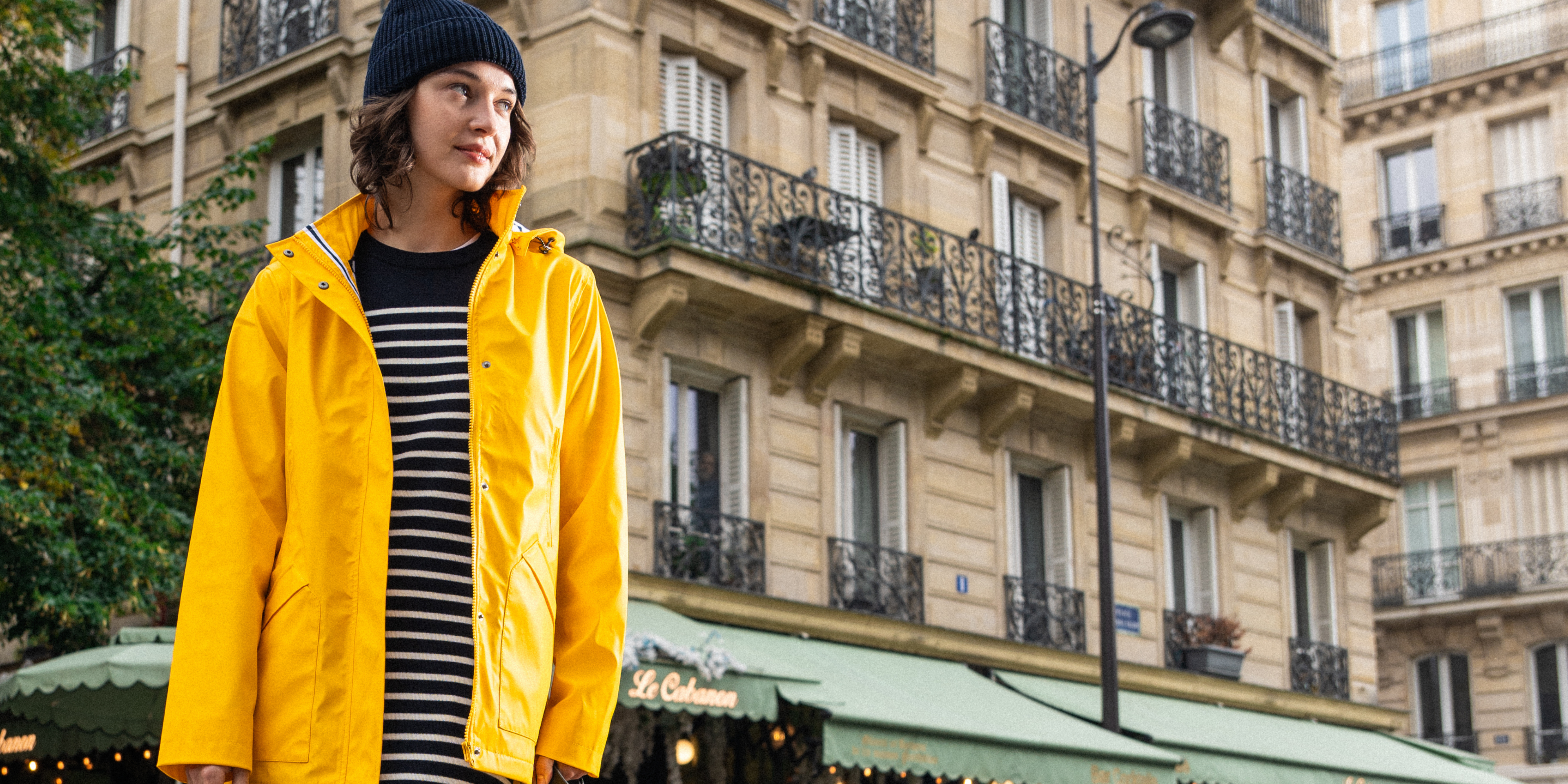 Saint James ST MORGANE - Waterproof Raincoat with Hood (YELLOW)