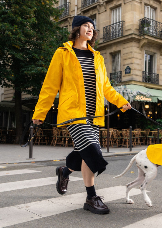 Saint James ST MORGANE - Waterproof Raincoat with Hood (YELLOW)