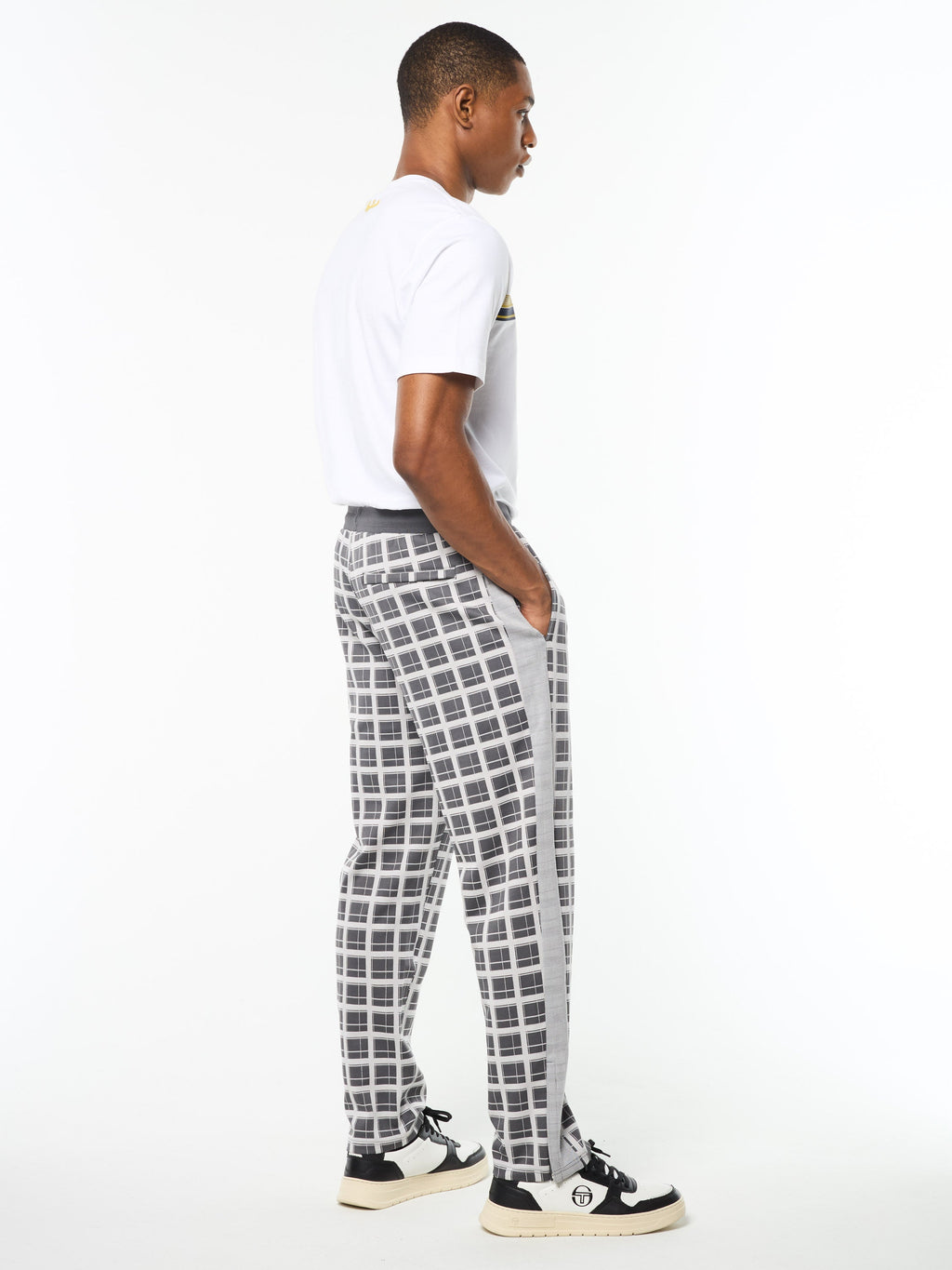 Damarindo Check Track Pant- Quiet Grey
