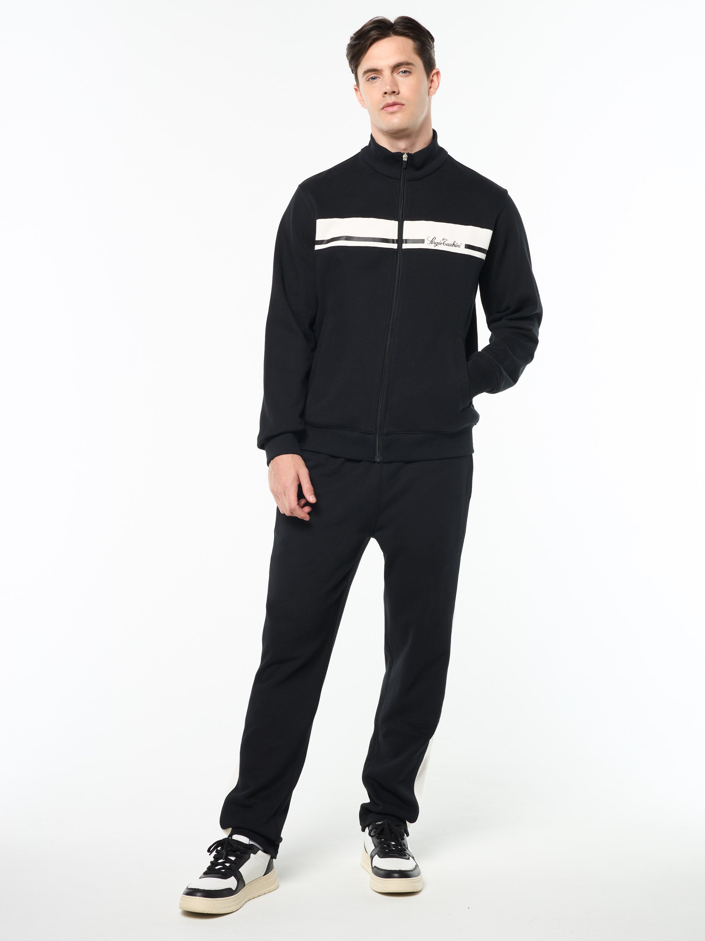 Cursivo Track Jacket- Black Beauty