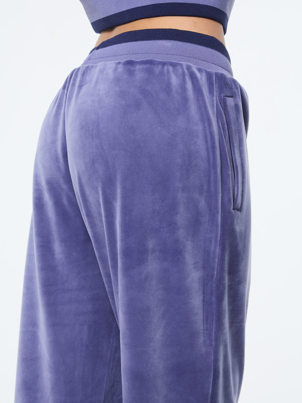 Leta Velour Pant- Heron