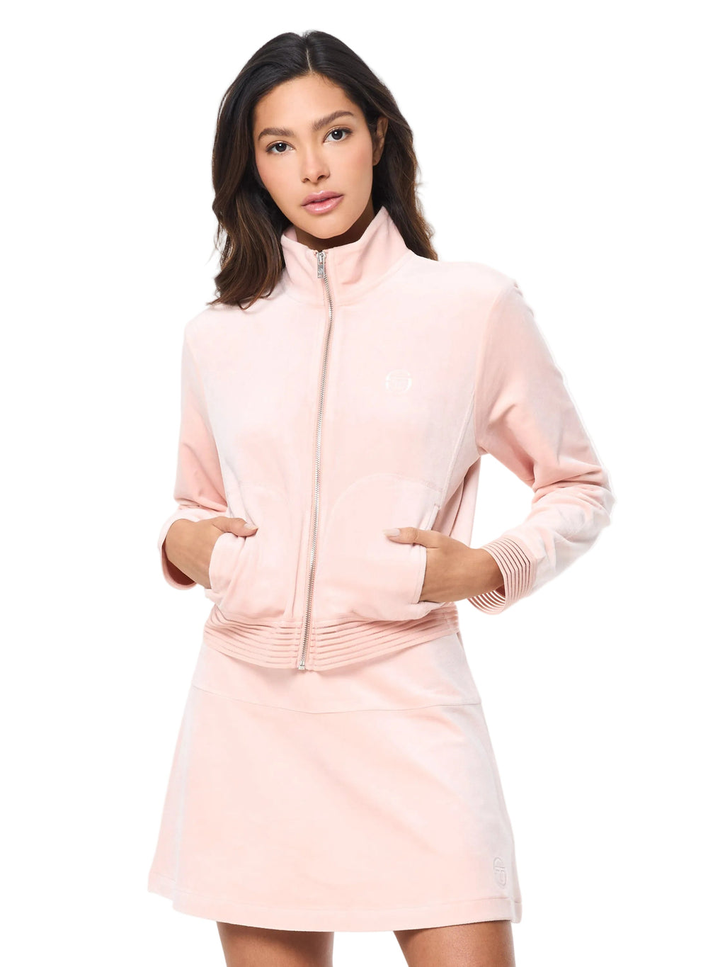 Piera Velour Track Jacket- Evening Sand