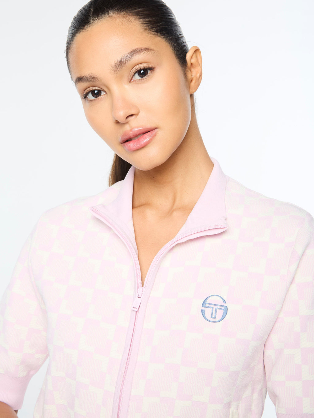 Leila Short Sleeve Track Jacket- Pale Mauve