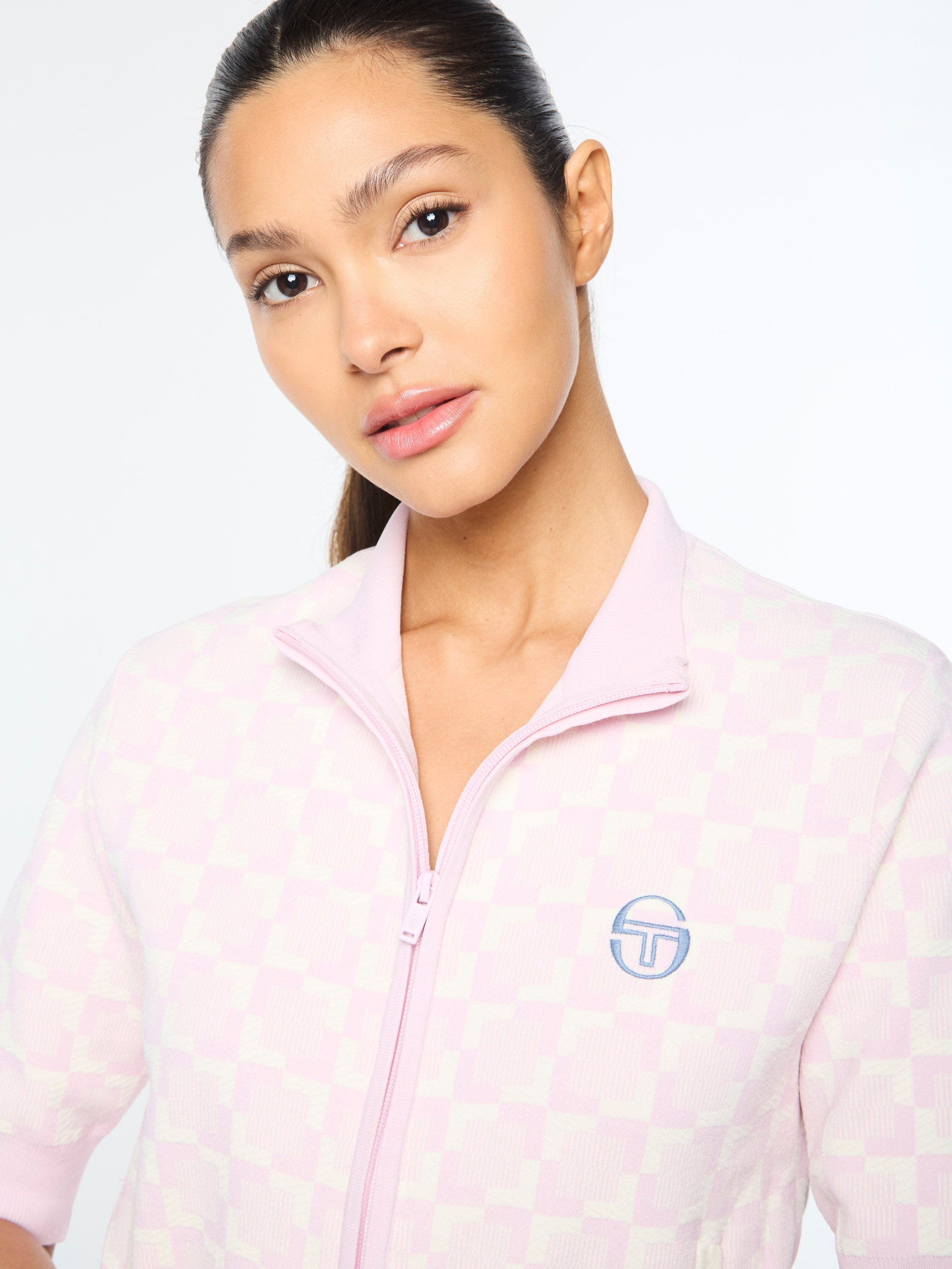 Leila Short Sleeve Track Jacket- Pale Mauve