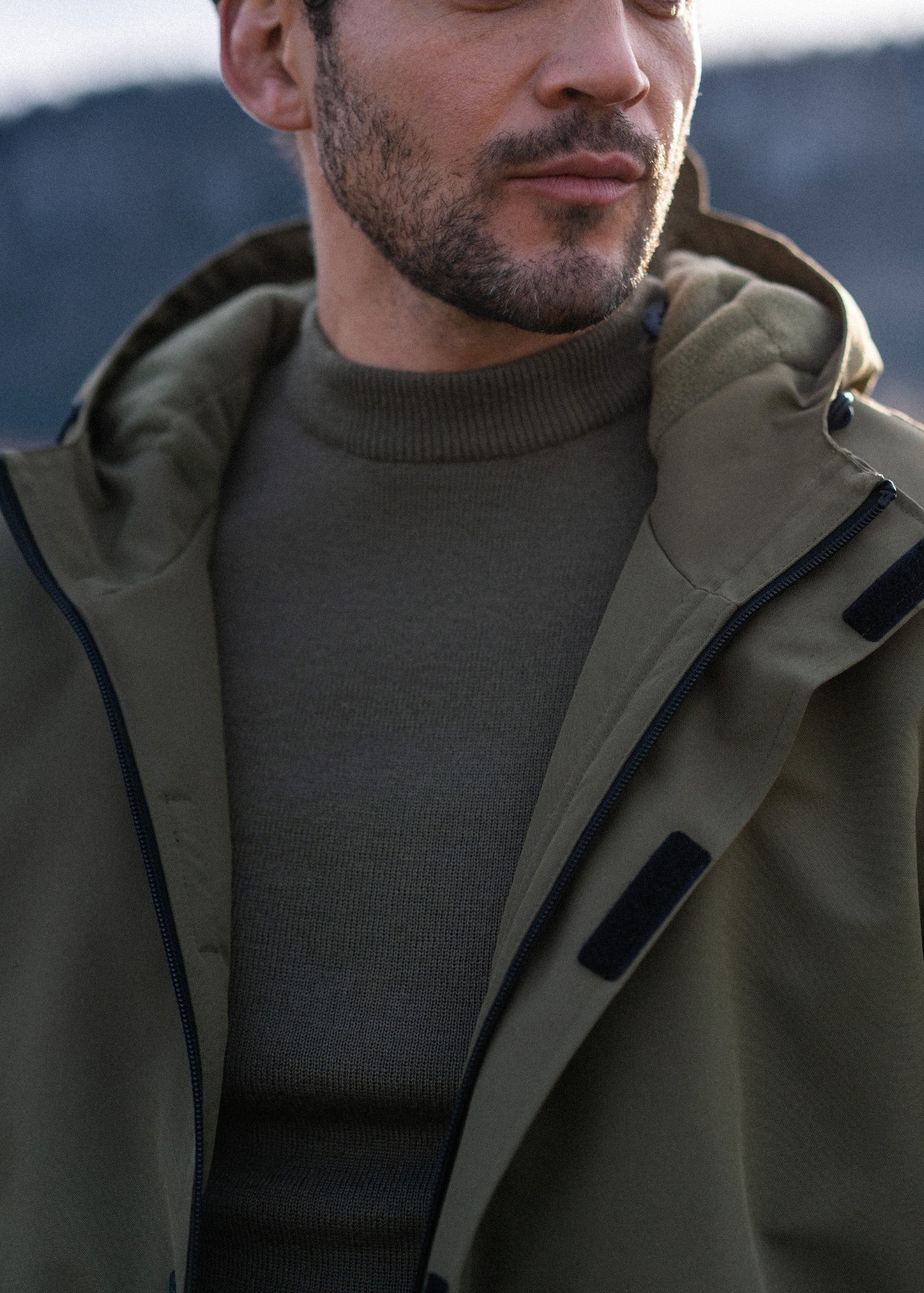 Saint James ST DENIS - Technical Hooded Zip Jacket (OLIVE GREEN)