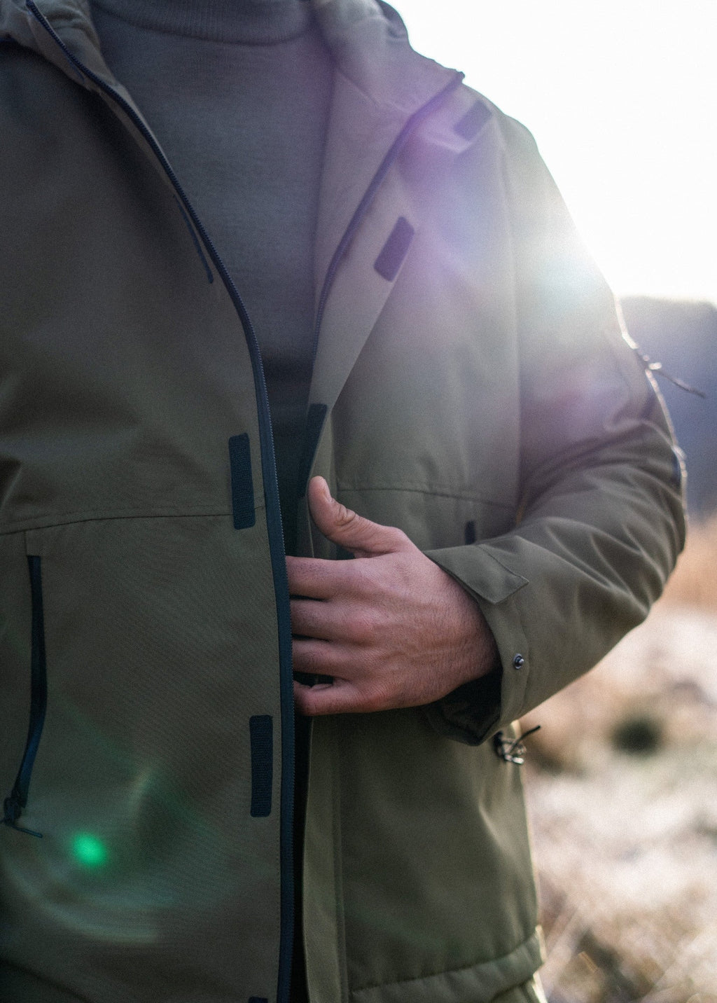 Saint James ST DENIS - Technical Hooded Zip Jacket (OLIVE GREEN)