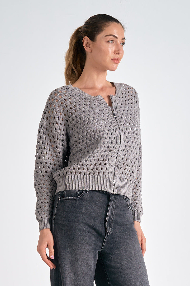 Aster Sweater Cardigan Light Grey