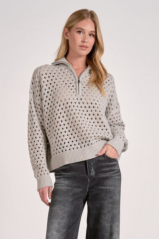 Arabella Half Zip Heather Grey