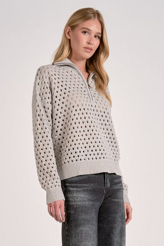 Arabella Half Zip Heather Grey