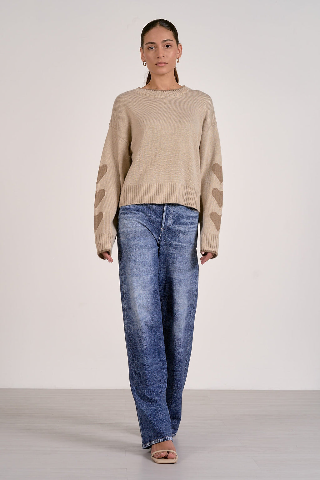 Hearts Sweater Taupe