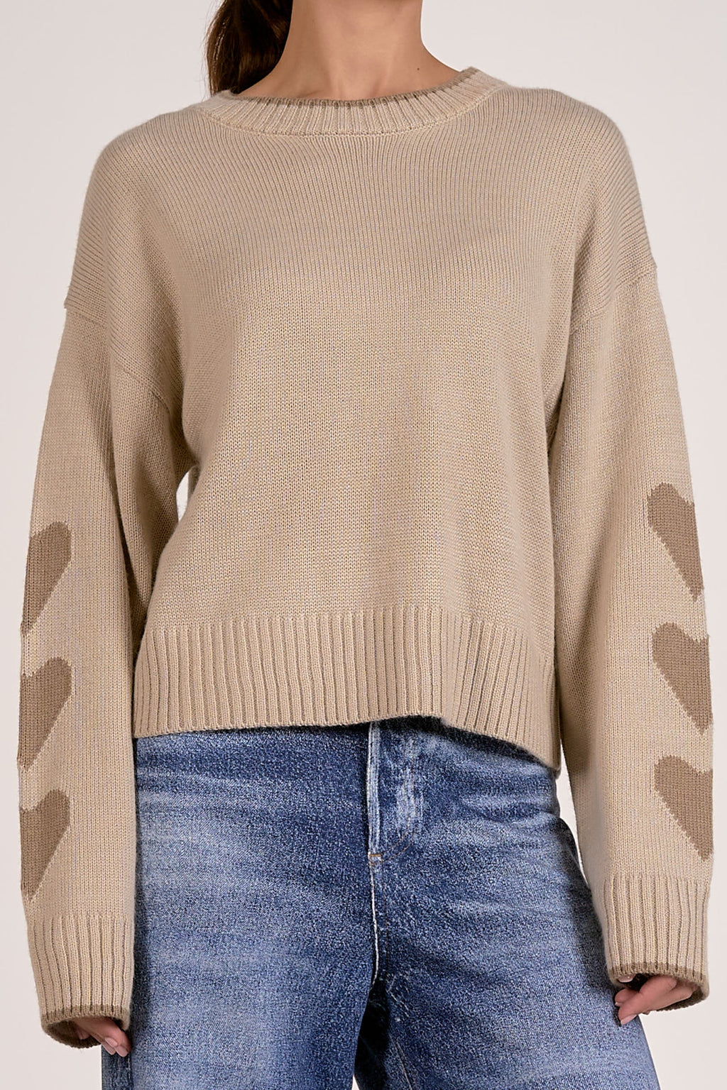 Hearts Sweater Taupe