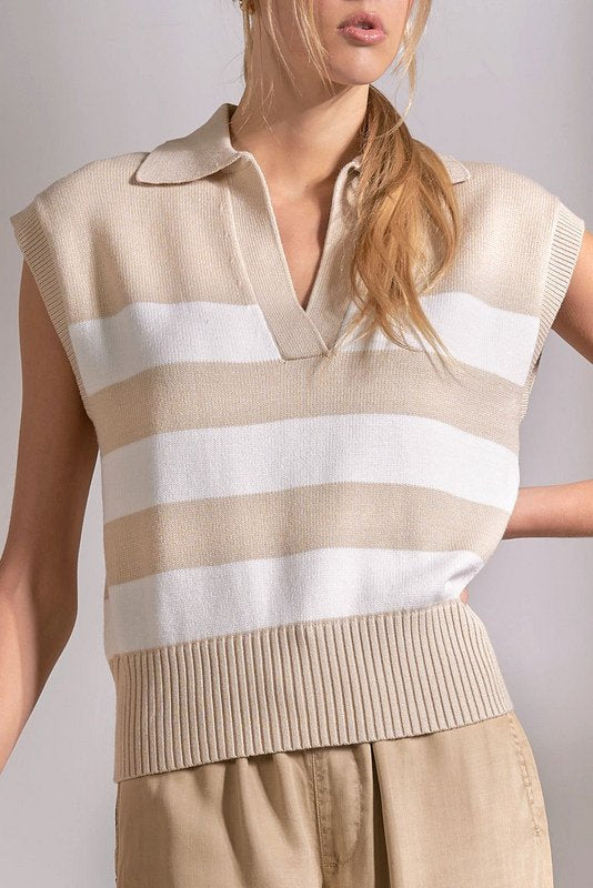 Porter Sweater Beige Stripe