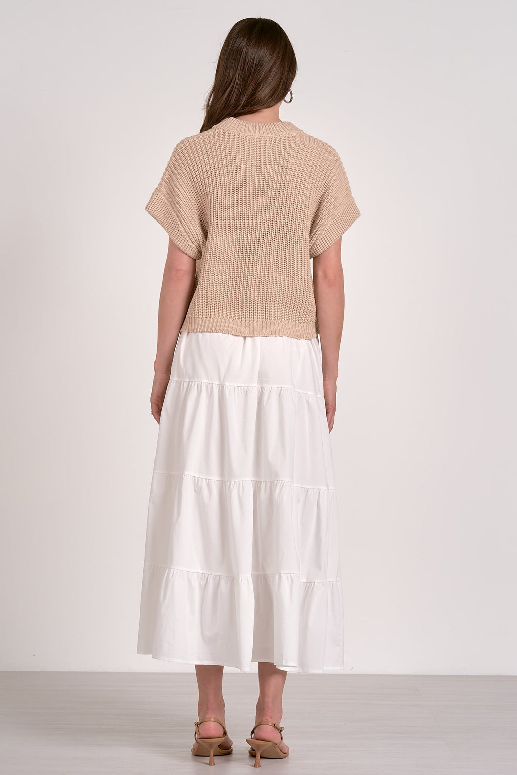Opal Sweater Dress White Beige Combo