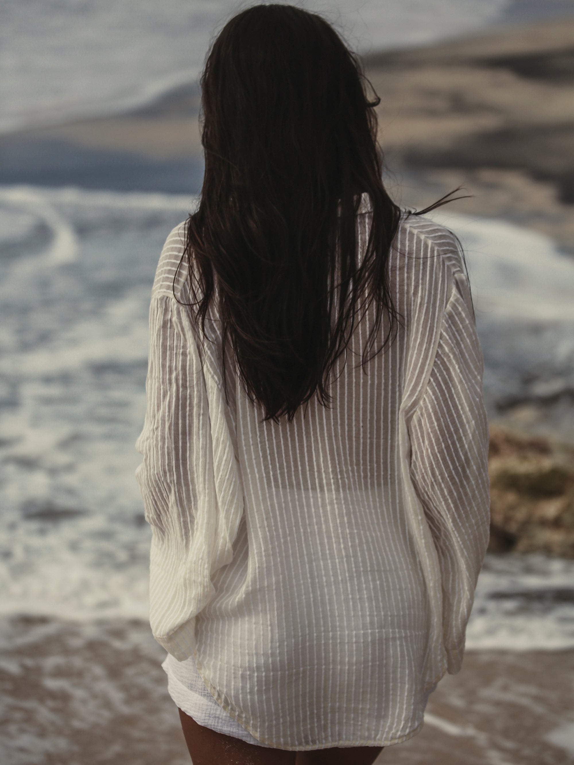 The Handloom Sade Top White Stripes