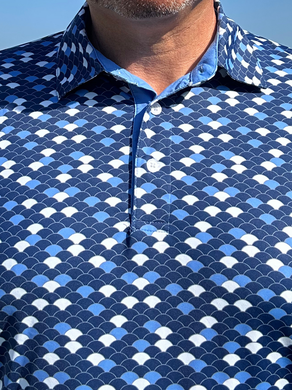 White Water Scales Polo, Navy 