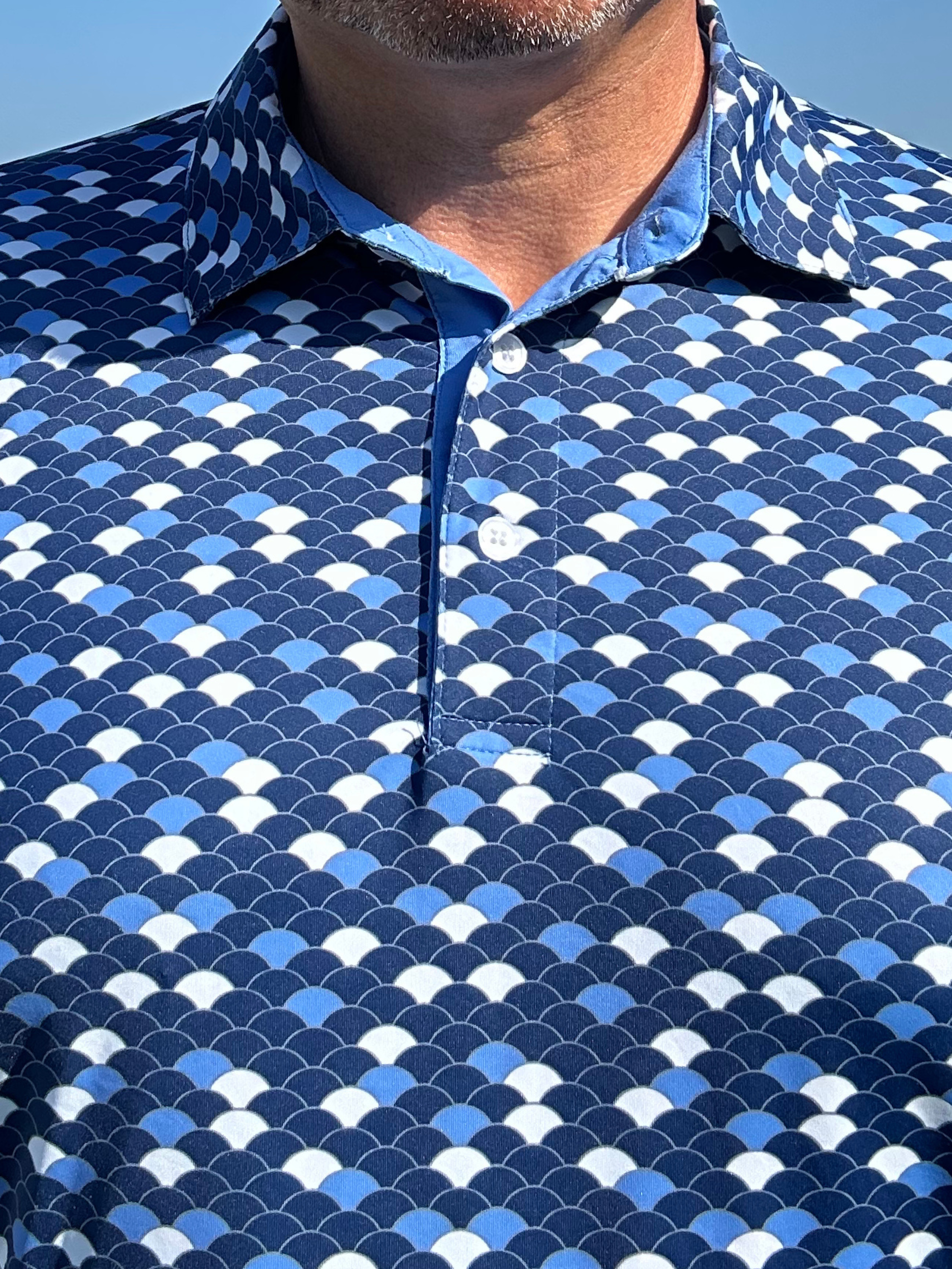 White Water Scales Polo, Navy 