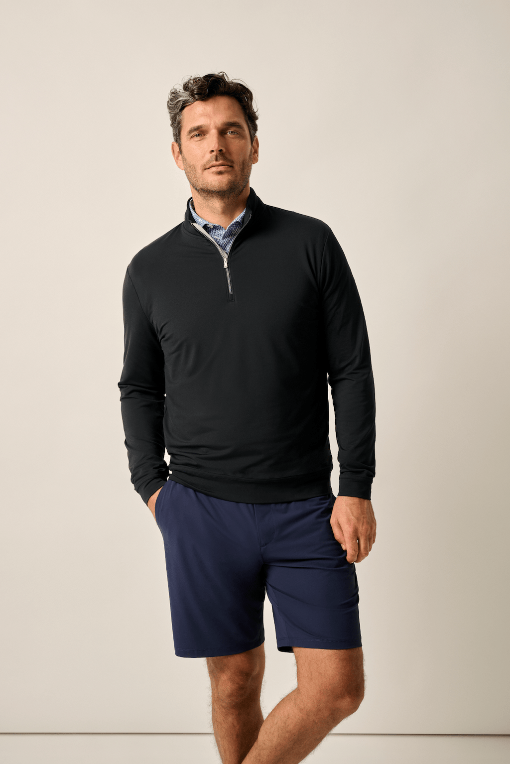 Johnnie-O Motion Performance 1/4 Zip, Black