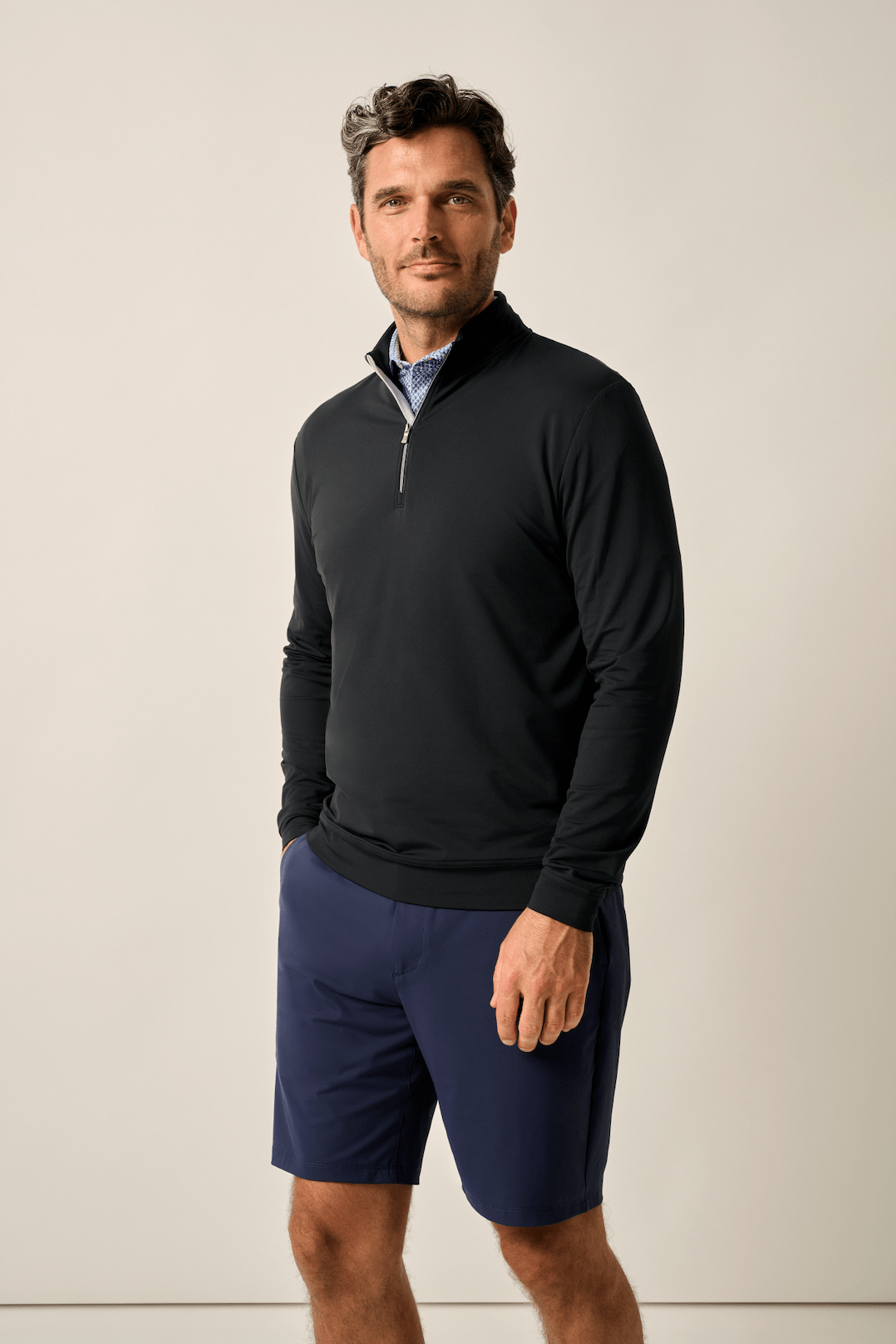Johnnie-O Motion Performance 1/4 Zip, Black