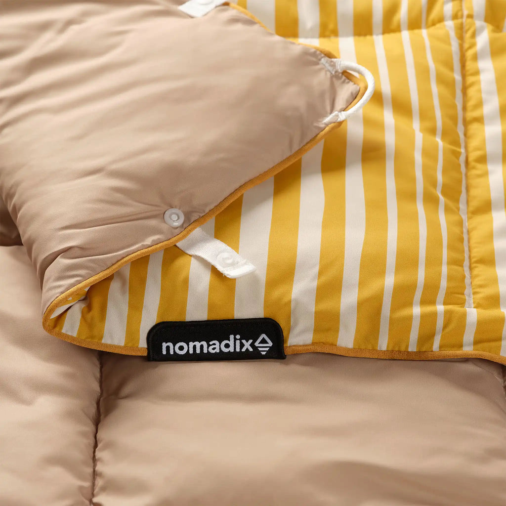 Graphene Puffer Blanket: Heritage Stripe Amber Sun
