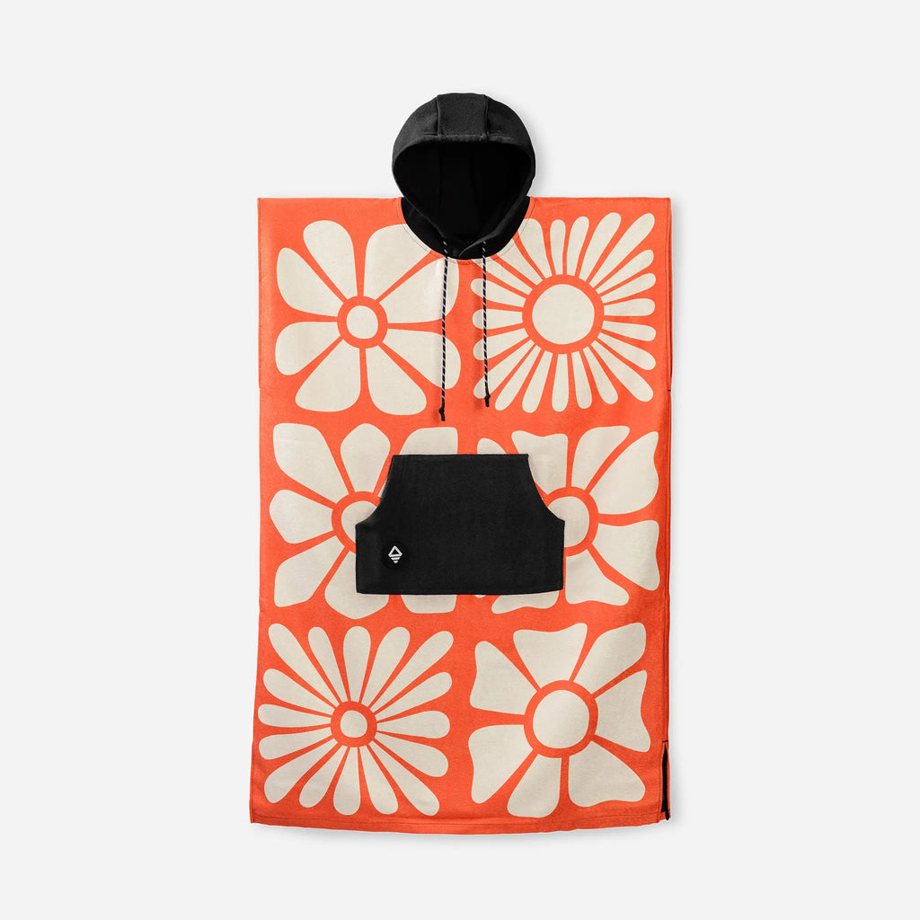 Nomadix Changing Poncho: Big Flowers Expedition Orange
