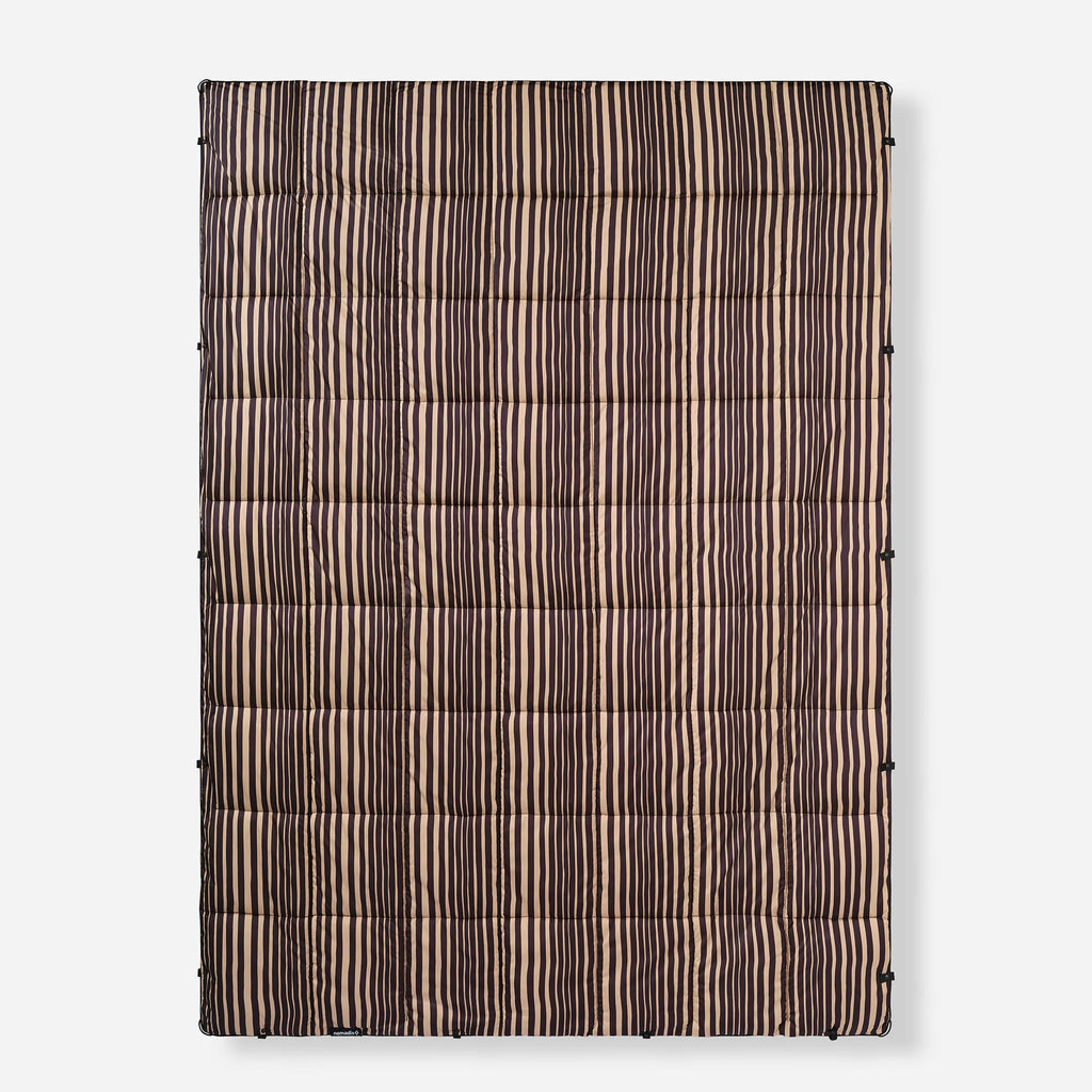 Graphene Puffer Blanket: Heritage Stripe Black and Tan
