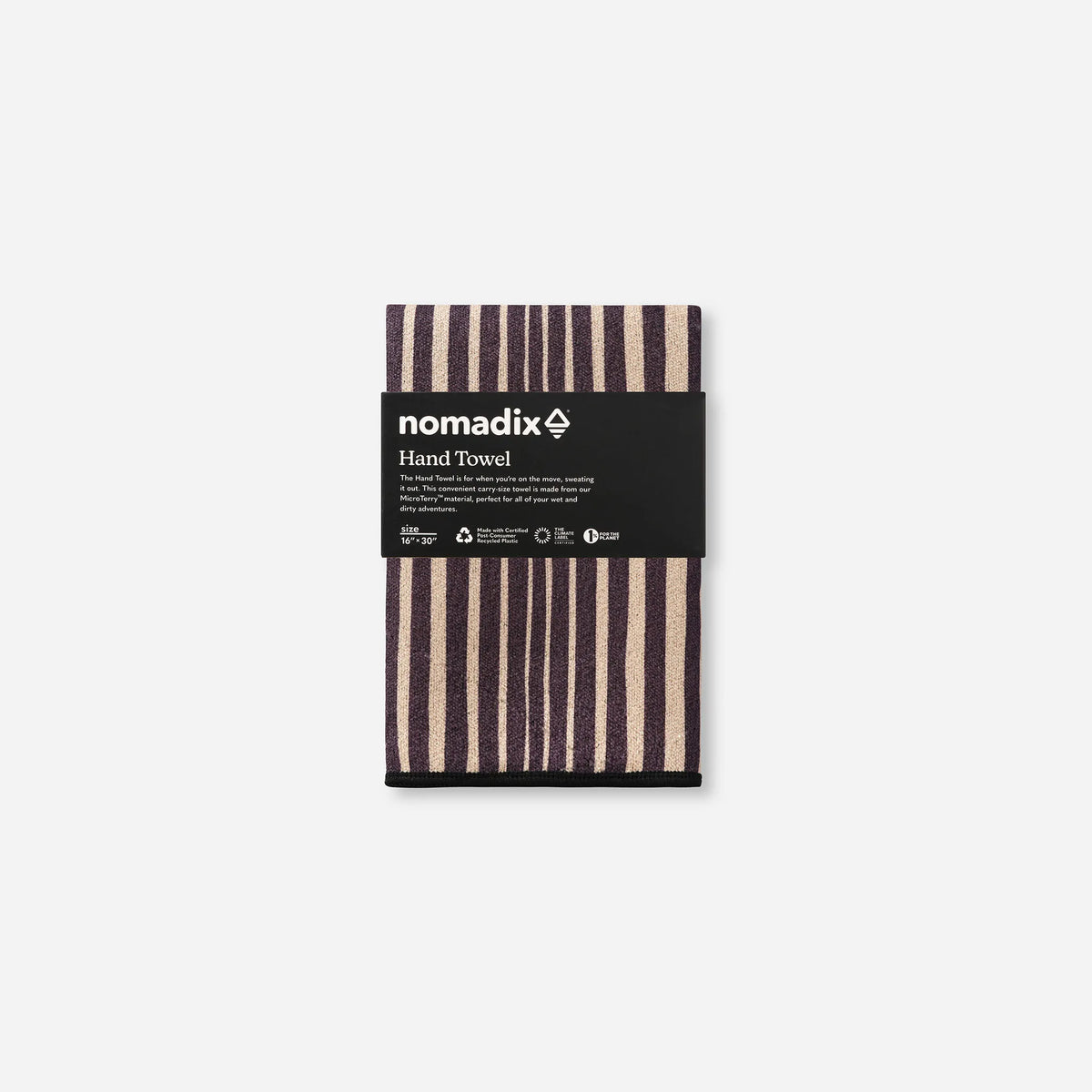 Hand Towel: Heritage Stripe Black and Tan