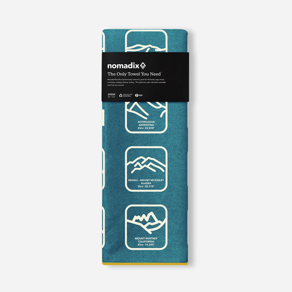 Nomadix Original Towel: Peaks of the World Teal Ocean