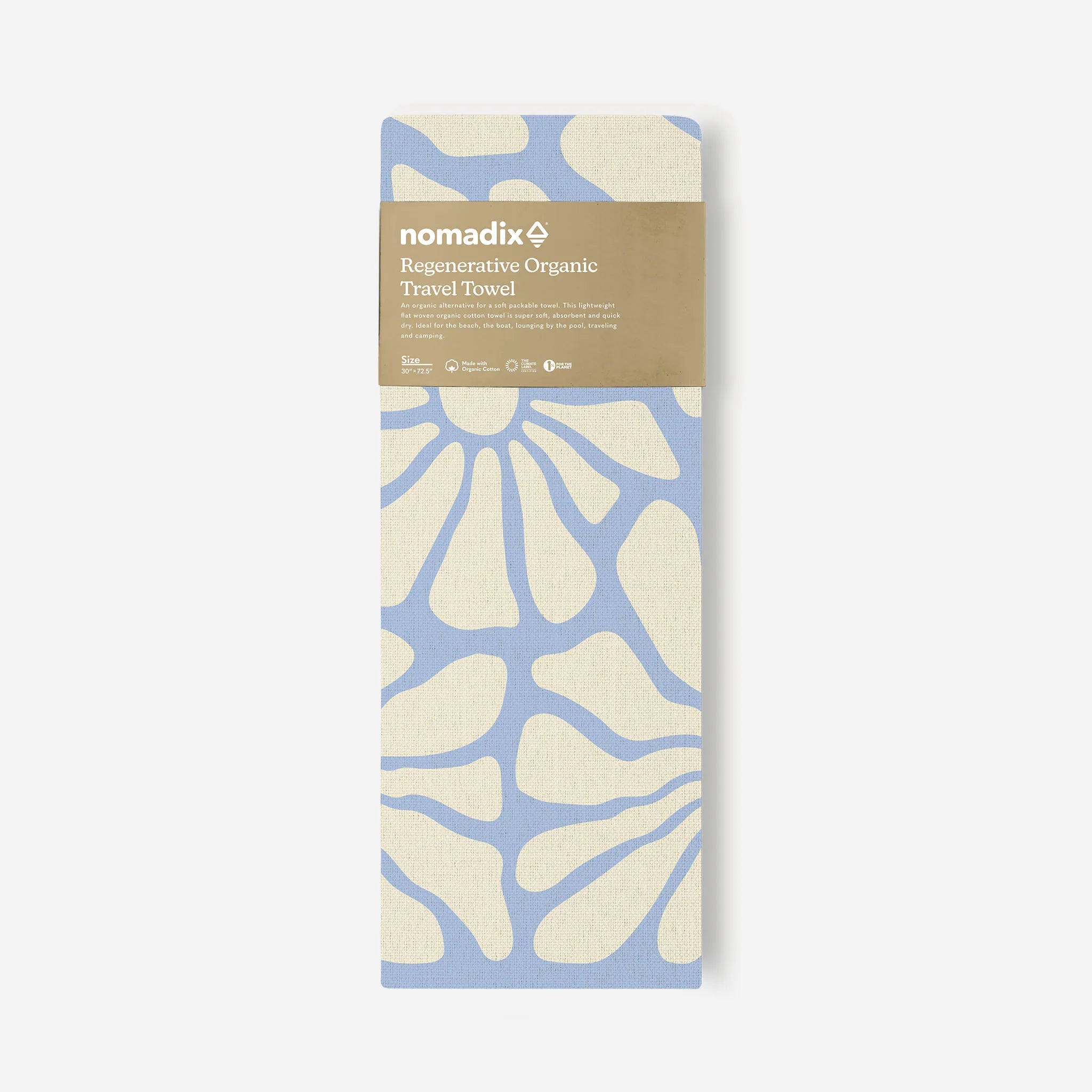 Nomadix Organic Cotton Travel Towel: Lazy Daisy Coastal Blue