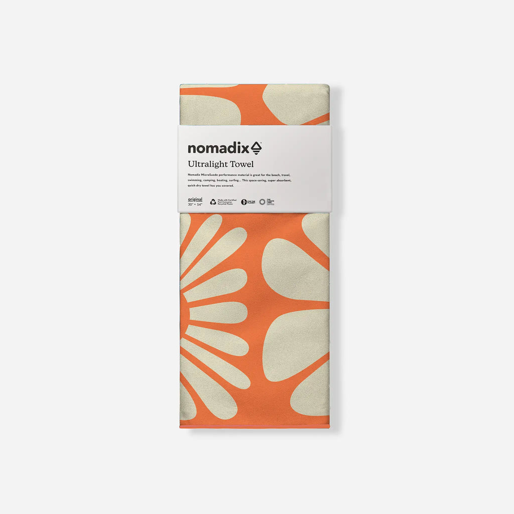 Nomadix Ultralight Towel: Big Flowers Expedition Orange