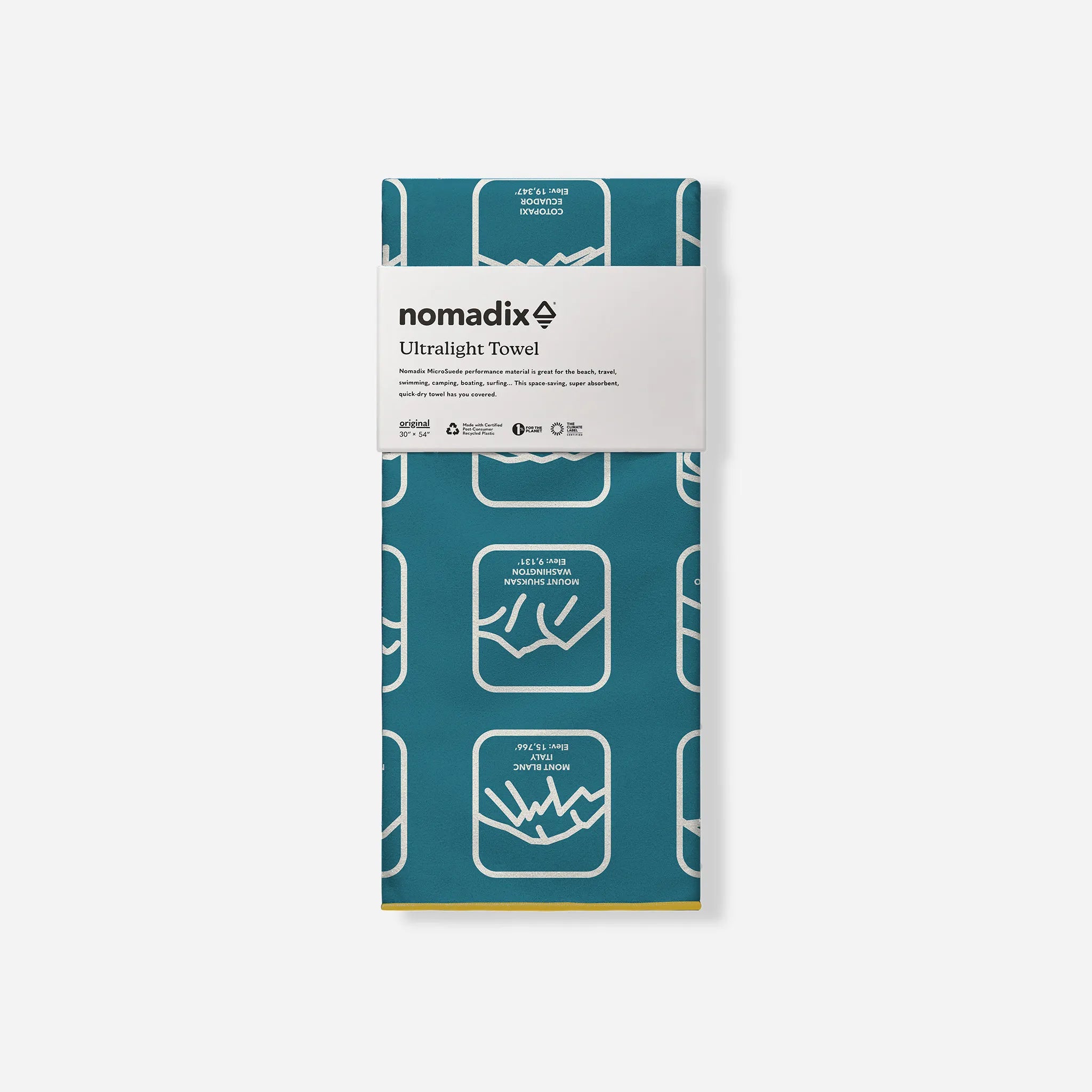 Nomadix Ultralight Towel: Peaks of the World Teal Ocean