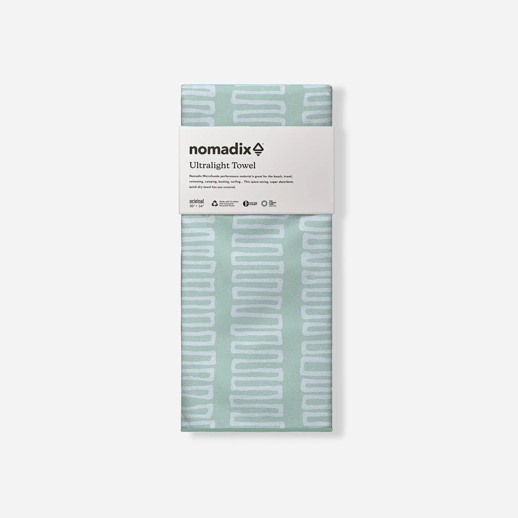 Nomadix Ultralight Towel: Switchback Seafoam Green