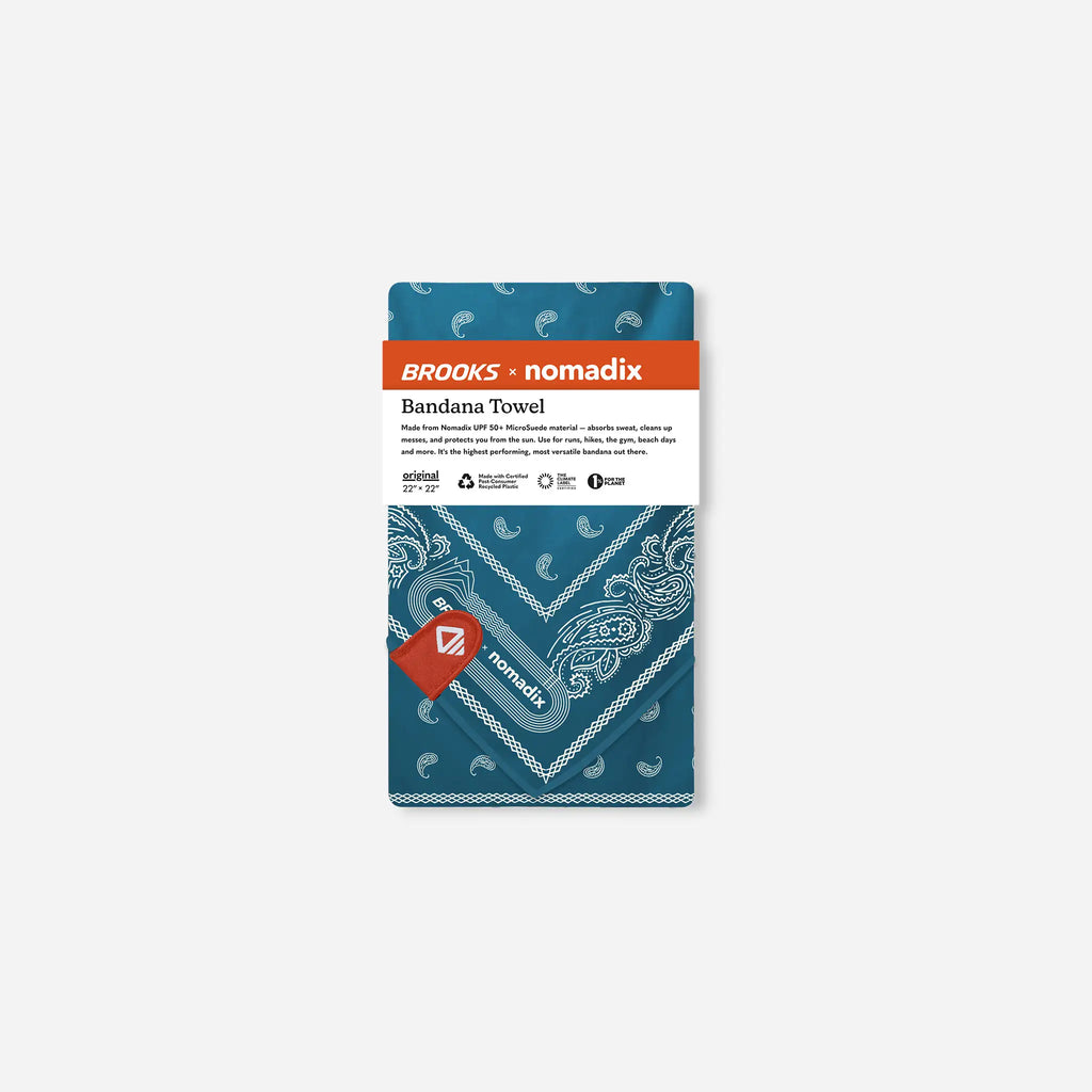 Nomadix Bandana Towel: Paisley Teal Ocean (Nomadix x Brooks)